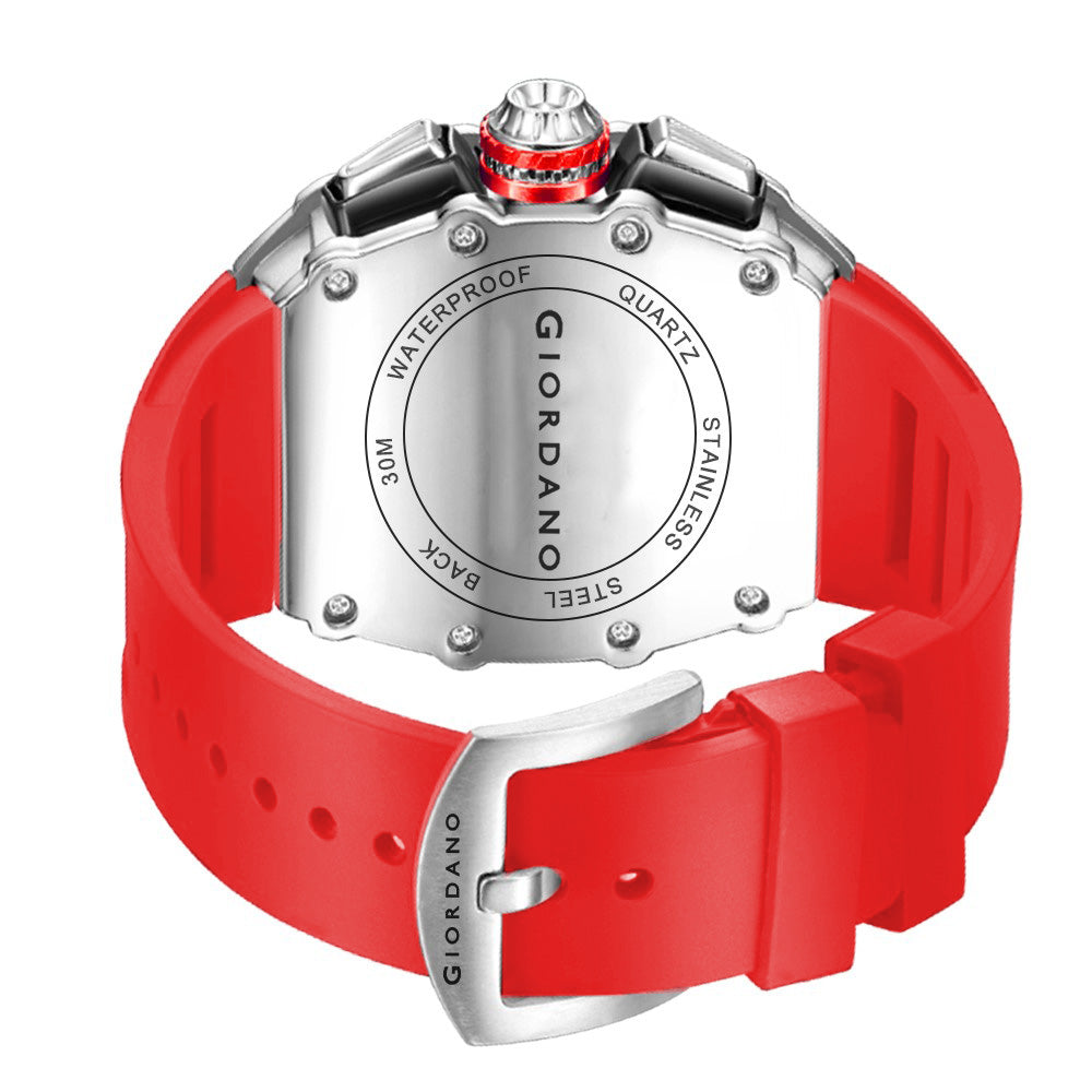 Giordano Multifunction Watch for Men with Day, Date, and 24-Hour Sub-Dial, Water Resistant Square Dial Unique Design | GZ-50144-03