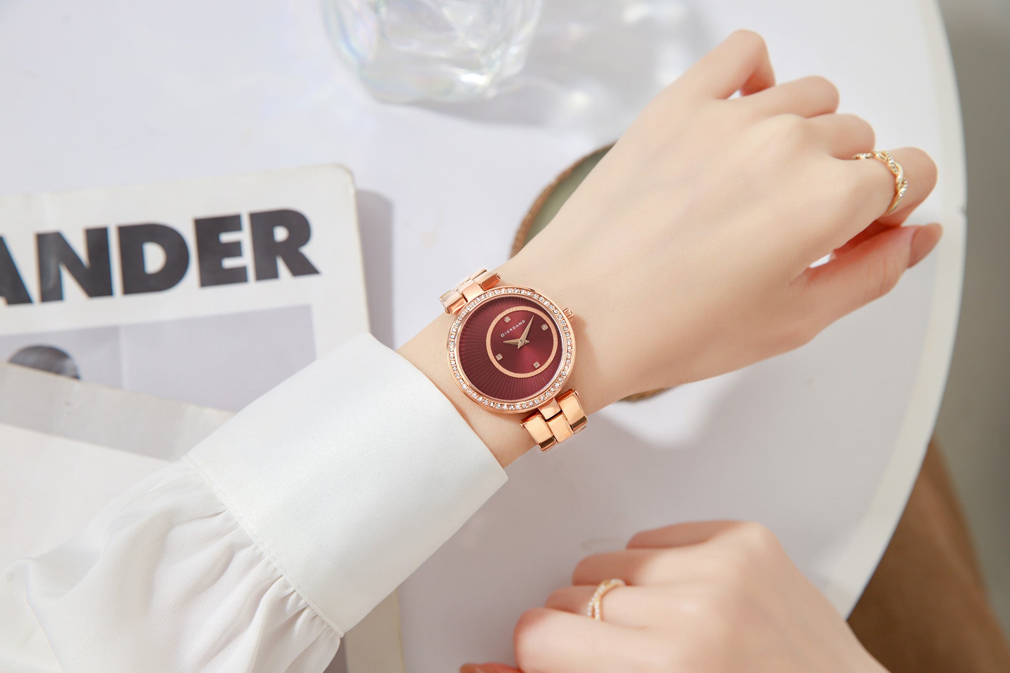 Giordano AW23 Collection Analog Stylish Wrist Watch for Women Water Resistant Classy Dial with Stainless Steel Case to Compliment Your Look | Ideal Gift for|Ladies|Girls - A2056-66