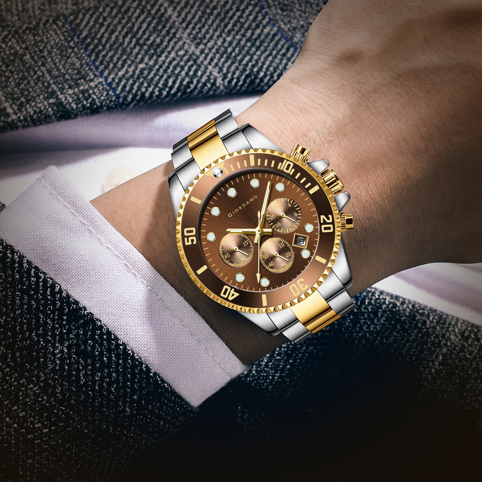 Giordano Multi-Function Analog Wrist Watch for Men Water Resistant with Classy Dial and Strap|Compliment Your Look|Ideal Gift for|Men's|Boy | GZ-50085-77