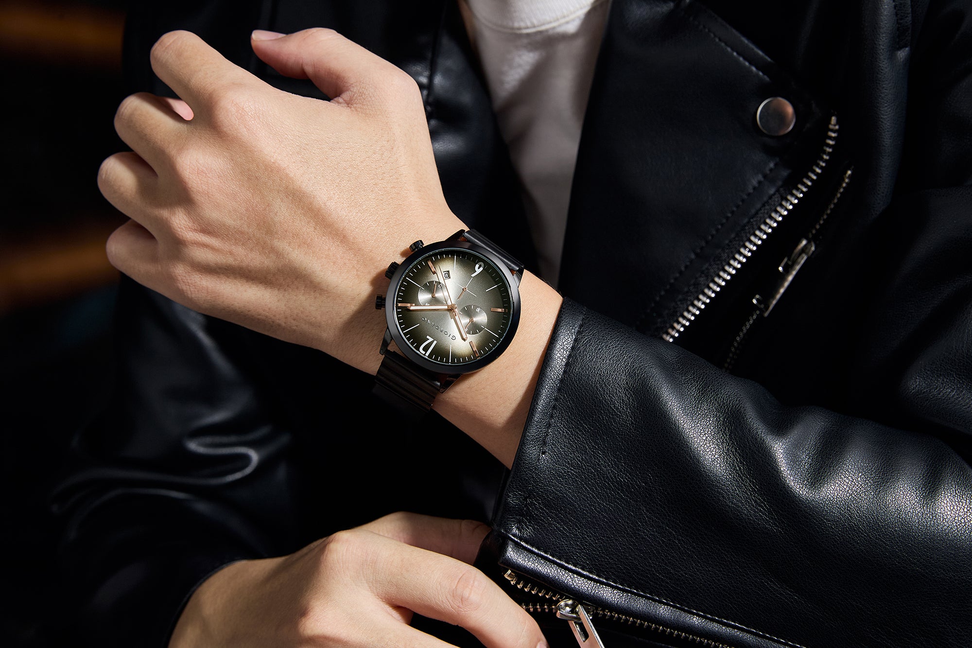 Giordano Analog Chronograph Watch for Men - Stainless Steel Case & strap| Modern Casual & Formal Wristwatch with Date | GZ-50153-11