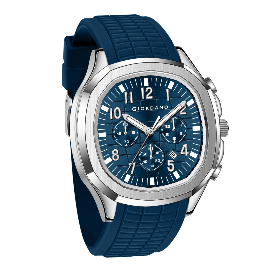 Giordano Precision and Comfort Multi Function Watch for Men with Textured Dial & Trendy Silicone Band | GZ-50143-03