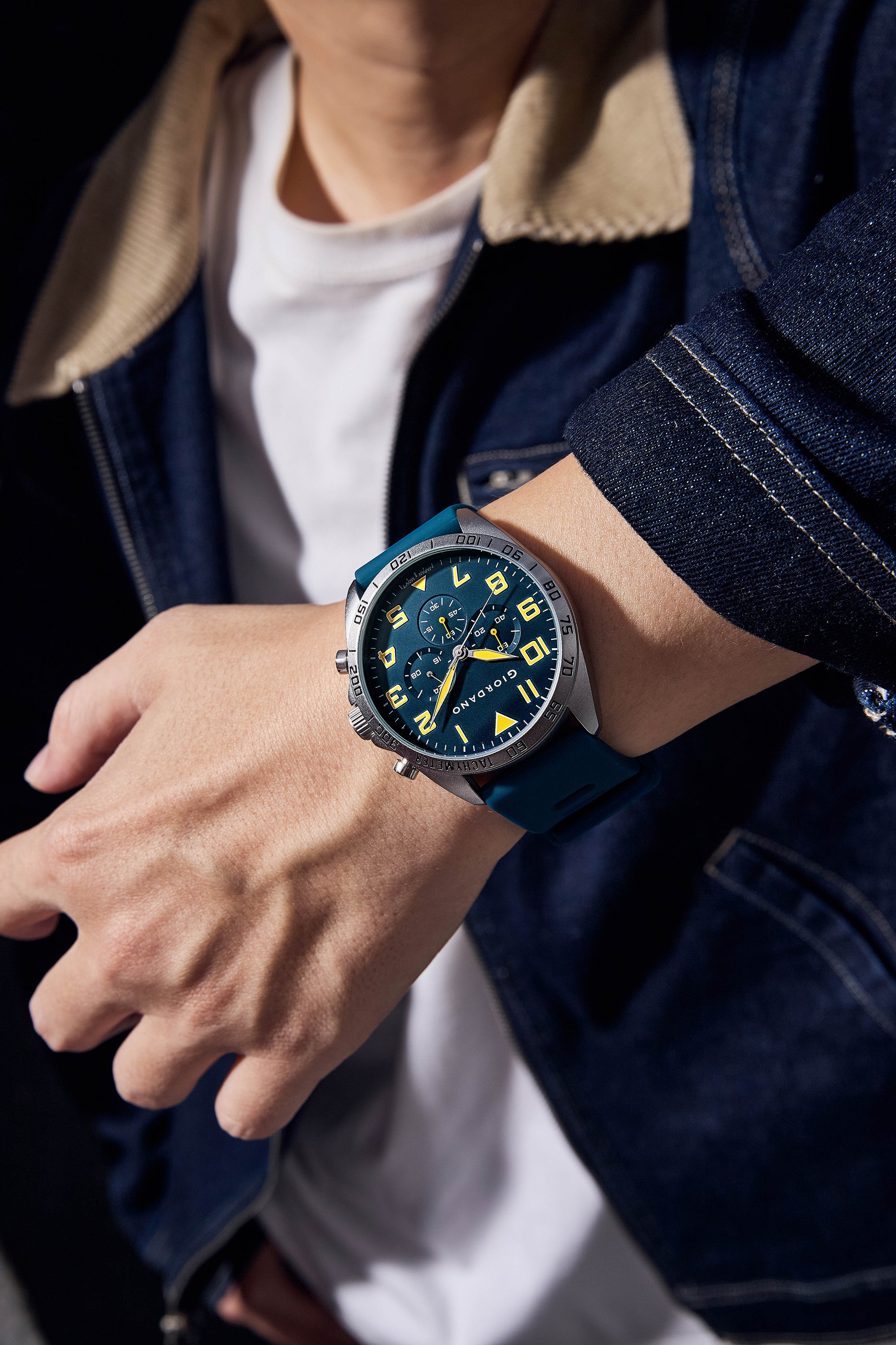 Giordano Multi Function - Performance Sport Watch for Men with Stopwatch Function & Silicon Strap | GZ-50092-02