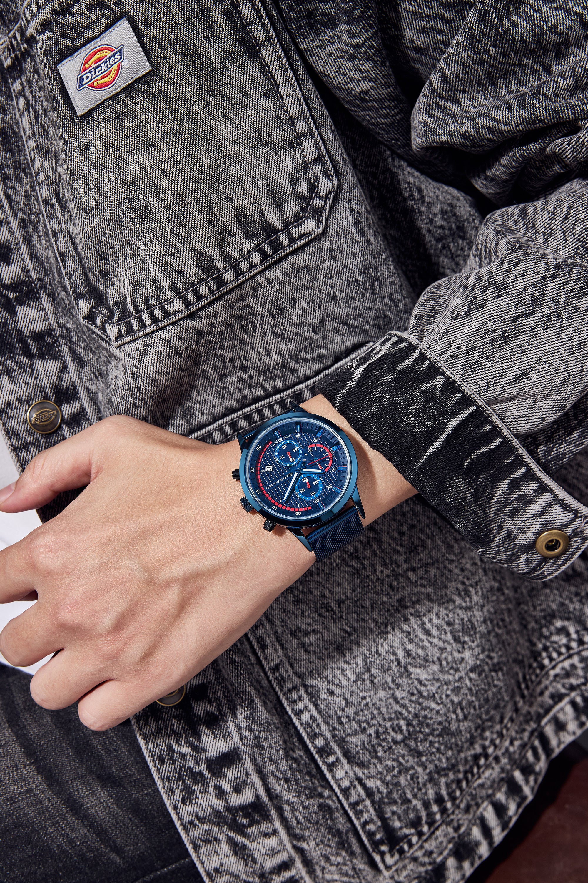 Giordano Multi Function - Performance Sport Watch for Men with Stopwatch Function & Mesh Metal Strap | GZ-50095-33