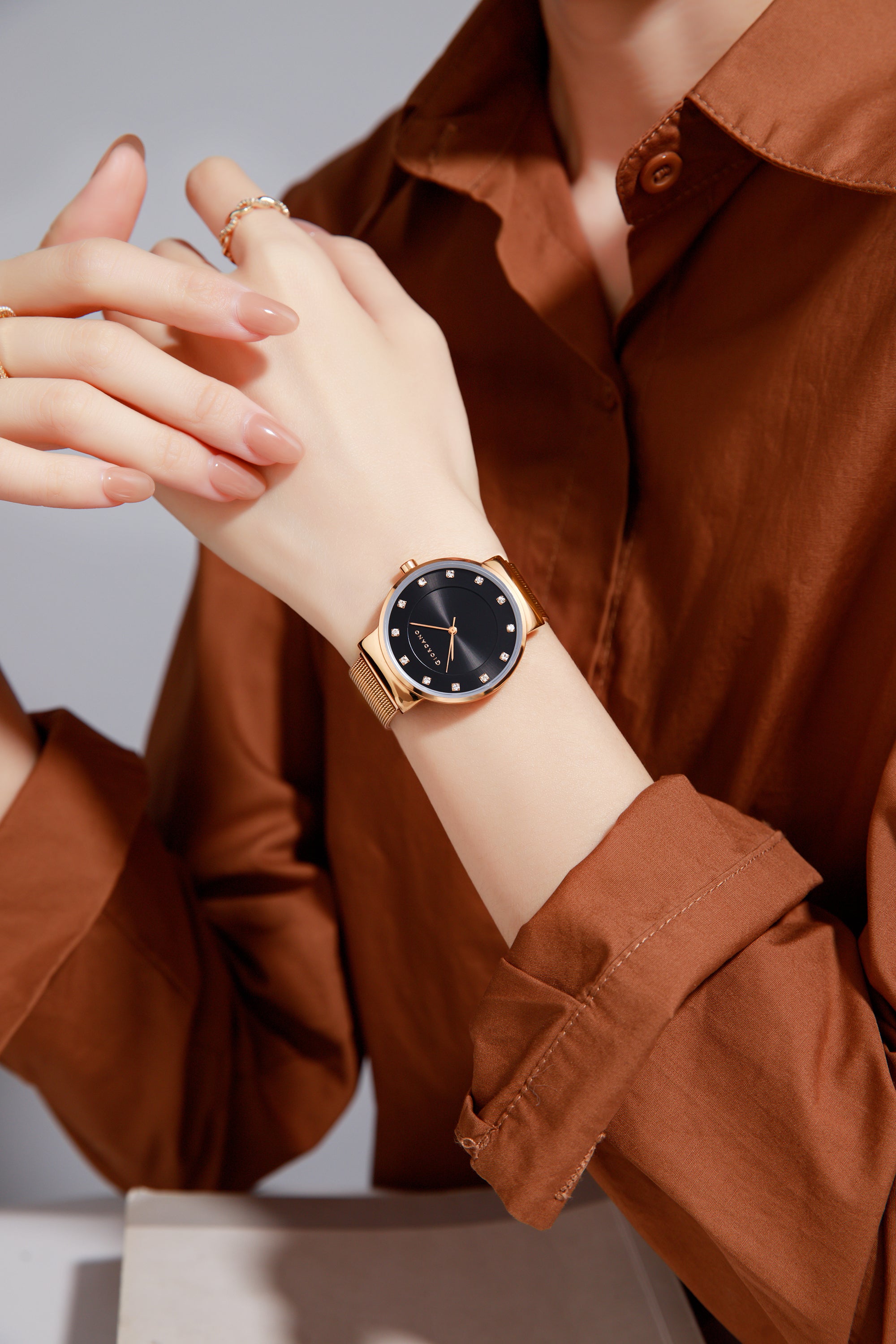 Giordano Analog Stylish Watch for Women | Water Resistant Simple and Fashion Watch Round Shape with Stainless Steel Case Wrist Watch for Ladies & Girls | Ideal Gift for Female - A2062-11