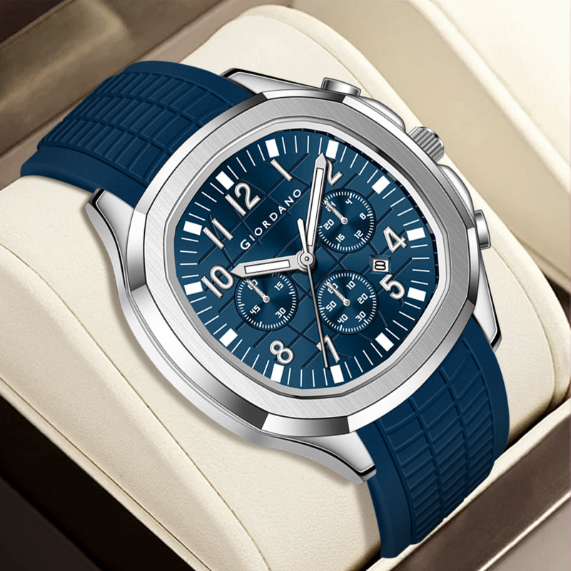 Giordano Precision and Comfort Multi Function Watch for Men with Textured Dial & Trendy Silicone Band | GZ-50143-03