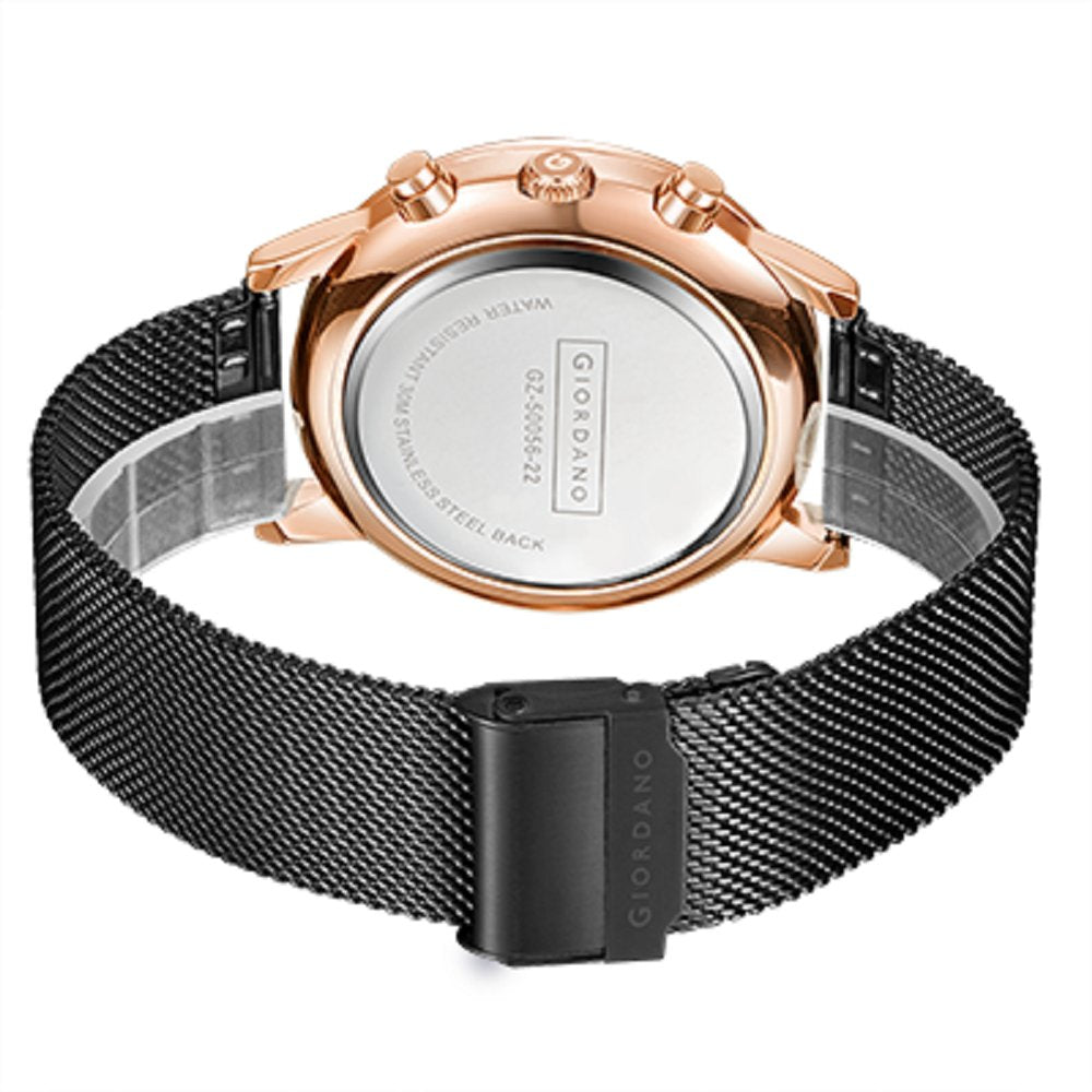 Giordano Black  Stylish Multifunctional Watch for Men with Roman Indices and Stainless Steel Strap  GZ-50056-22