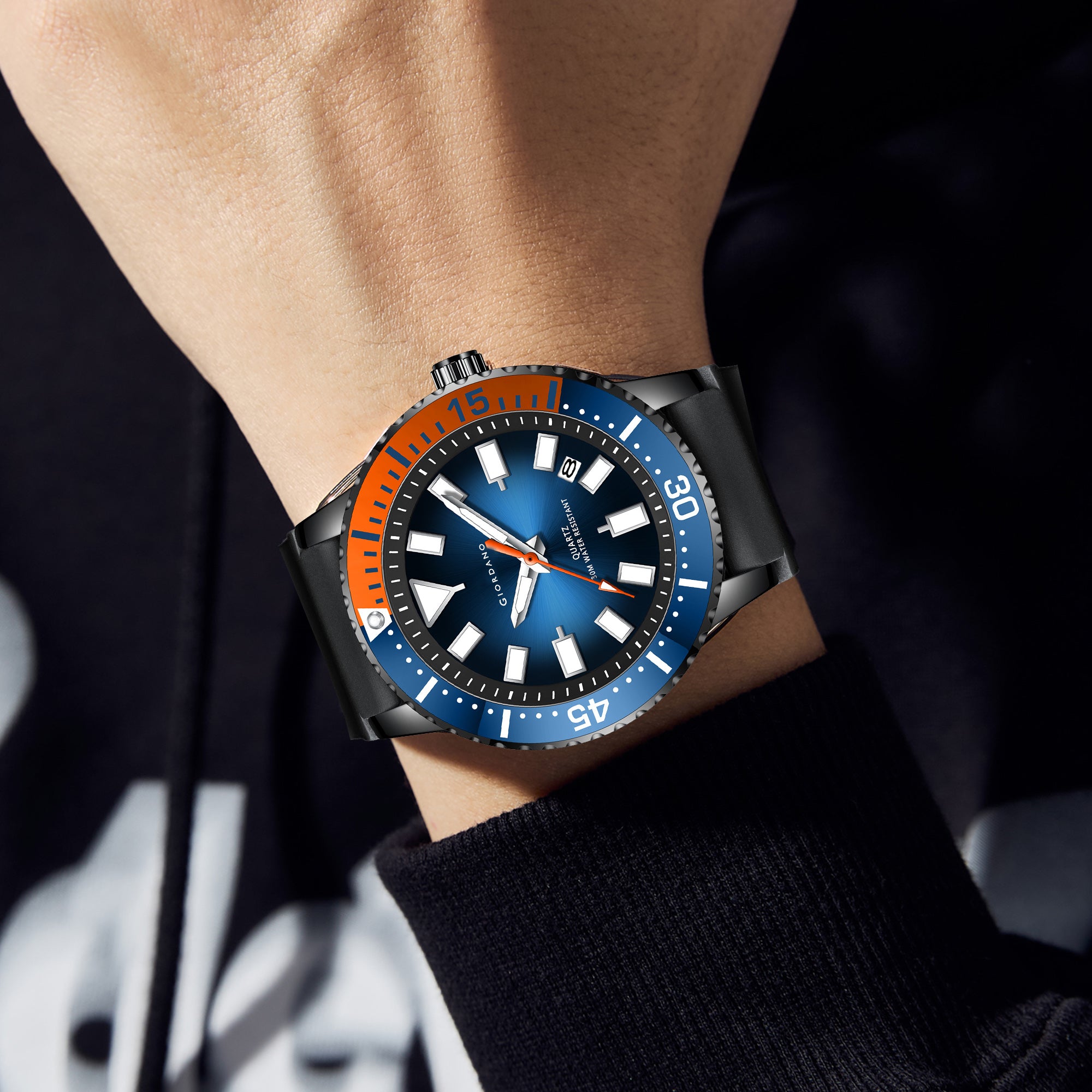 Giordano Analog Wrist Watch for Men Stylish Silicon Strap with Water Resistant 3 Hand Mechanism for Men and Boys to Compliment Your Look/Ideal Gift for Male | GZ-50103-05