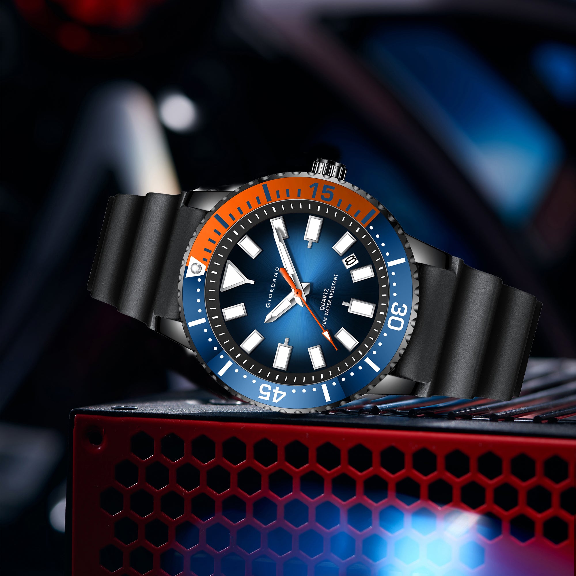 Giordano Analog Wrist Watch for Men Stylish Silicon Strap with Water Resistant 3 Hand Mechanism for Men and Boys to Compliment Your Look/Ideal Gift for Male | GZ-50103-05