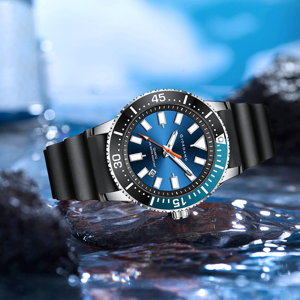 Giordano Analog Wrist Watch for Men Stylish Silicon Strap with Water Resistant 3 Hand Mechanism for Men and Boys to Compliment Your Look/Ideal Gift for Male | GZ-50103-04