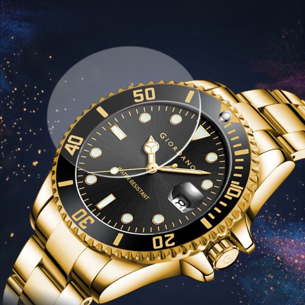 Giordano Premium Analog Watch for Men with Rotating Bezel, Stainless Steel Strap and Date Display | GZ-50006-77