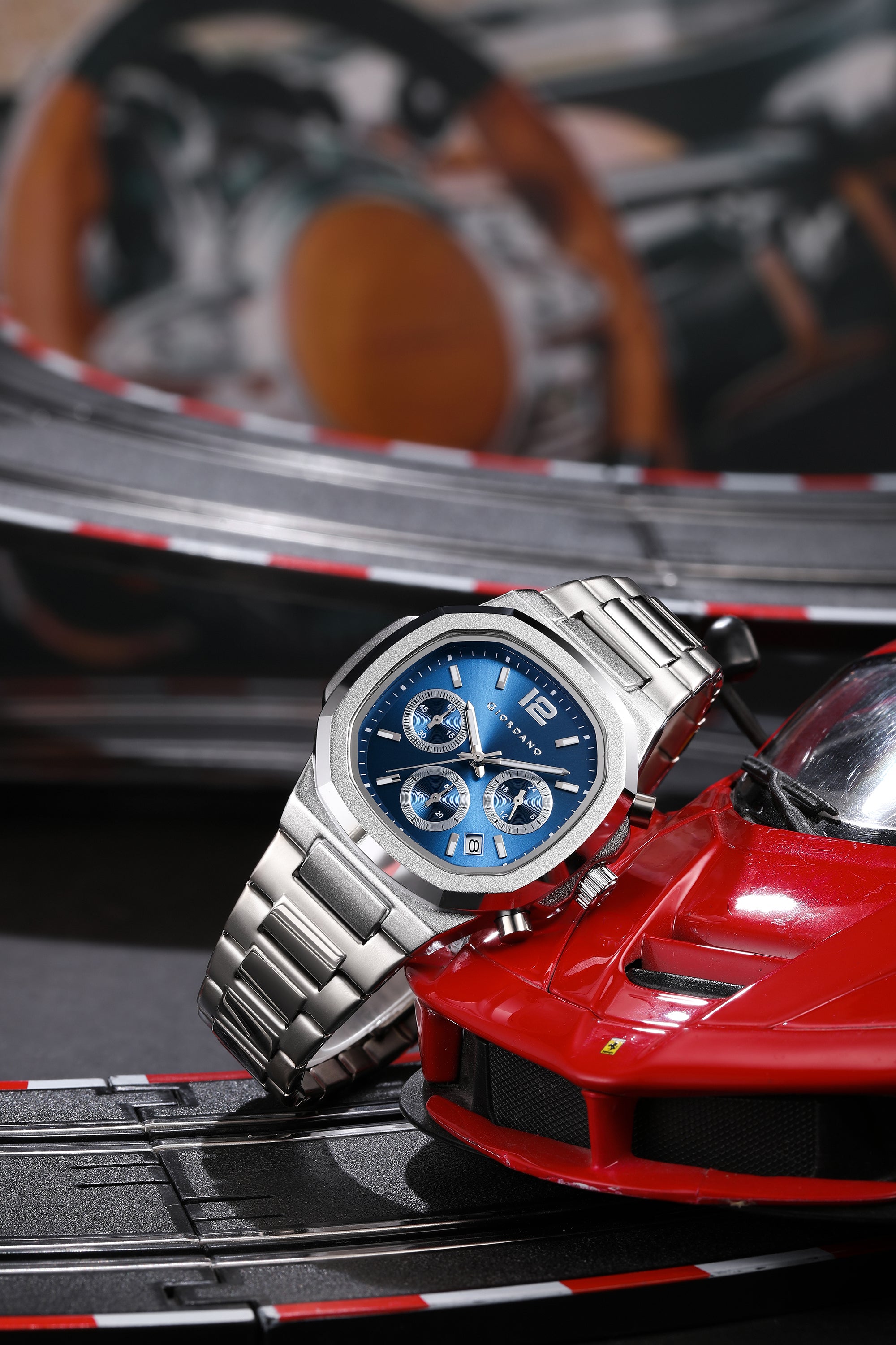 Giordano Modern Multifunctional Watch for Men with Octagonal dial , Date Display and stainless steel strap | GZ-50148-22