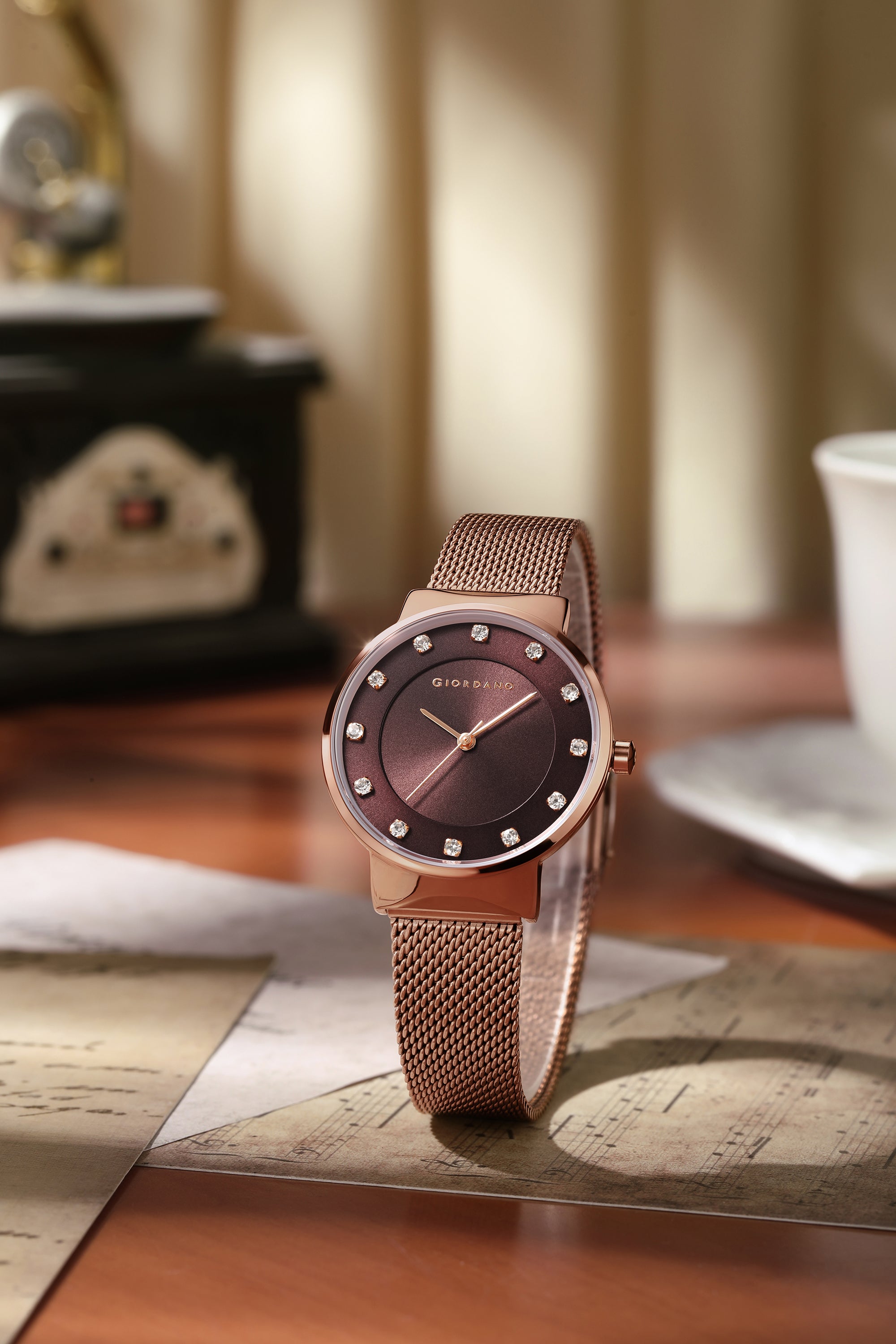 Giordano Analog Stylish Watch for Women | Water Resistant Simple and Fashion Watch Round Shape with Stainless Steel Case Wrist Watch for Ladies & Girls | Ideal Gift for Female - A2062-55