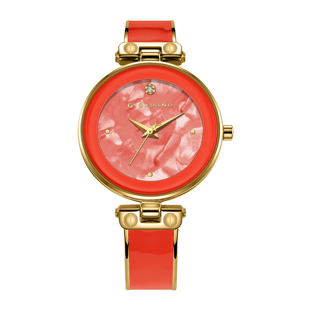 Giordano Designer Analog Watch for Women – Glossy Round Dial & Bracelet Style Stainless Steel Strap | GZ-60099-55