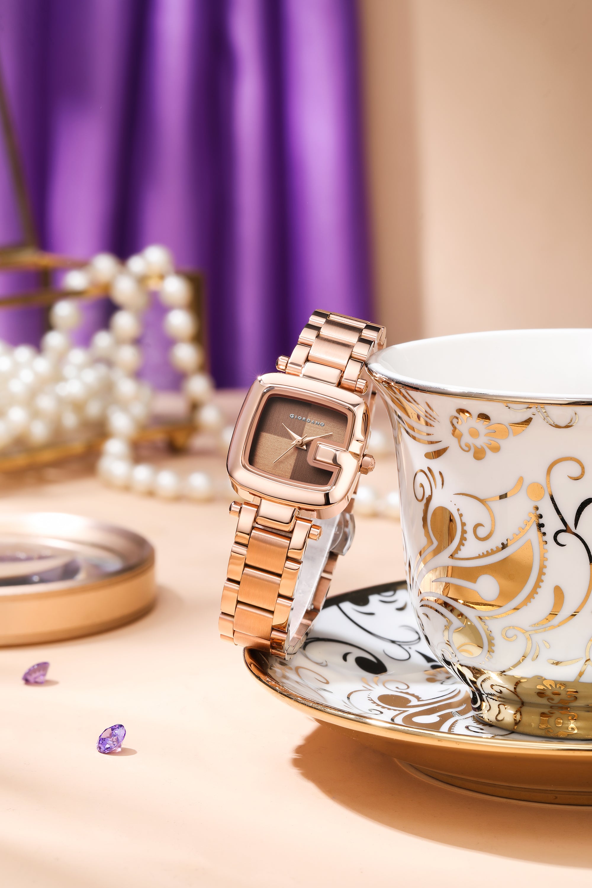 Giordano Quartz Analog Watch for Women Dial with Metal Strap Fashionable Design, Water Resistant – Perfect for Casual & Office Wear | GZ-60107-33