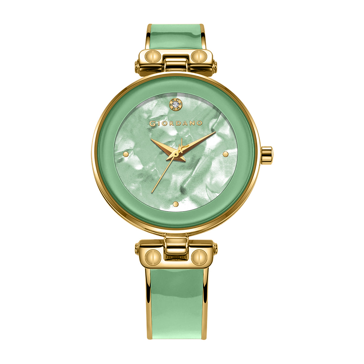 Giordano Designer Analog Watch for Women – Glossy Round Dial & Bracelet Style Stainless Steel Strap | GZ-60099-66