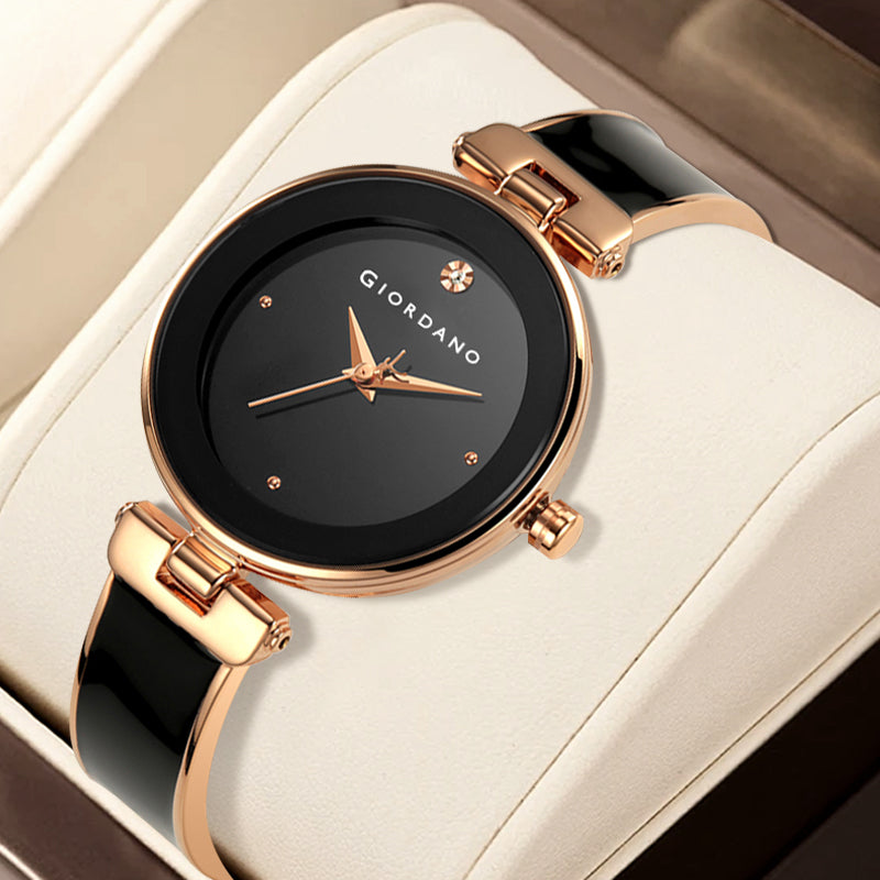 Giordano Designer Analog Watch for Women – Glossy Round Dial & Bracelet Style Stainless Steel Strap | GZ-60099-11