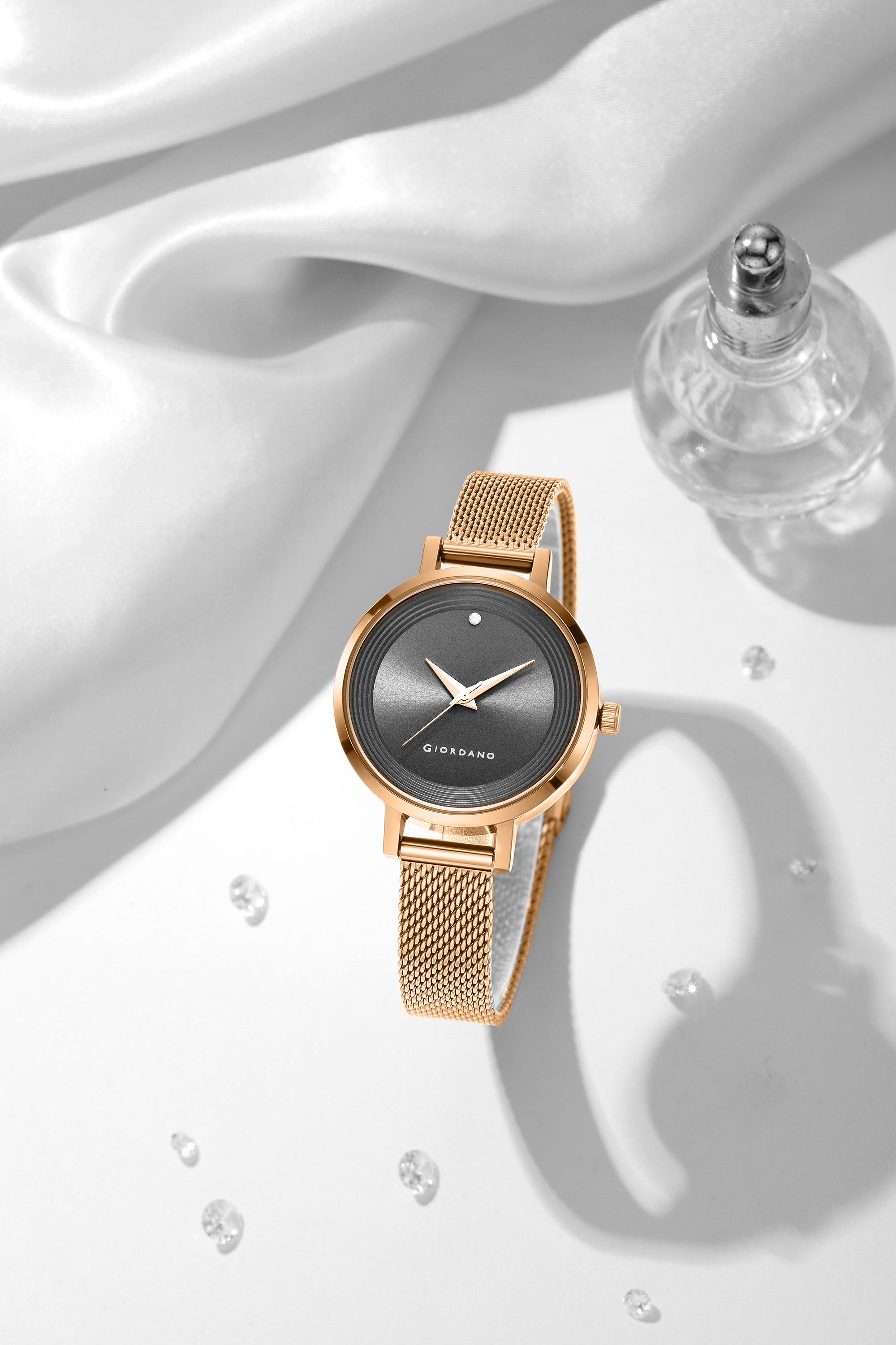 Giordano Fashionista Collection Stylish Analogue Watch for Women | Unique Design with Color Variant Mesh Metal strap | Ladies Wrist Watch to Compliment Your Look Ideal Gift for Women’s |Girls - GD4067-11