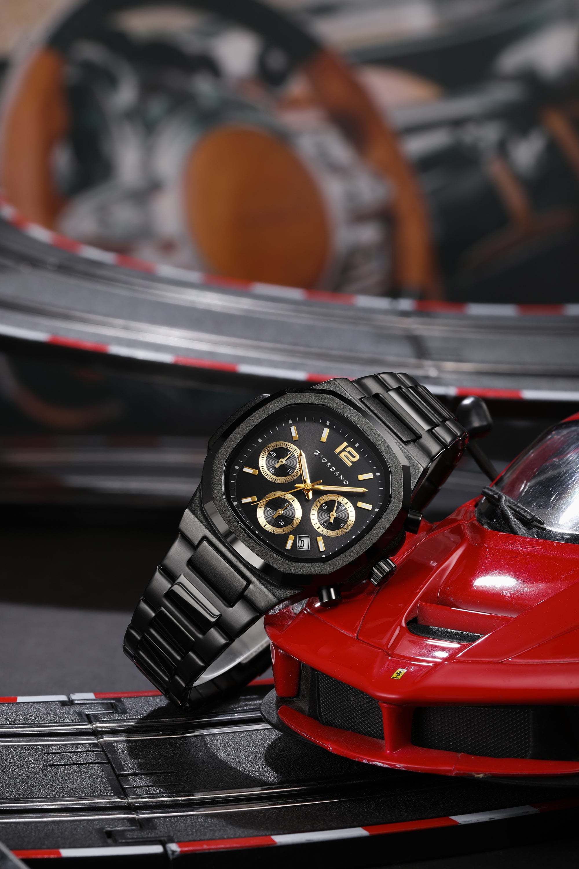 Giordano Modern Multifunctional Watch for Men with Octagonal dial , Date Display and stainless steel strap | GZ-50148-11