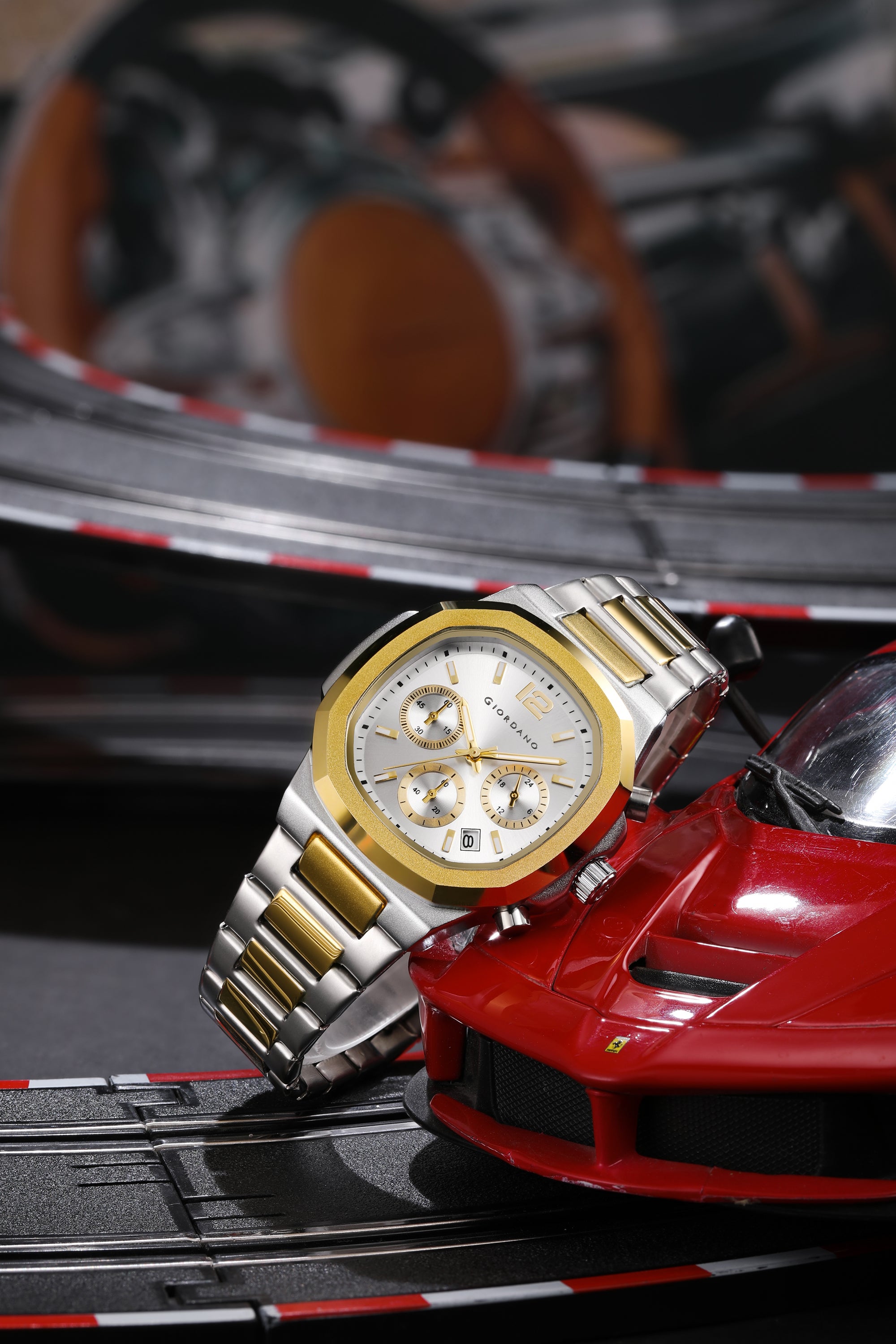 Giordano Modern Multifunctional Watch for Men with Octagonal dial , Date Display and stainless steel strap | GZ-50148-33