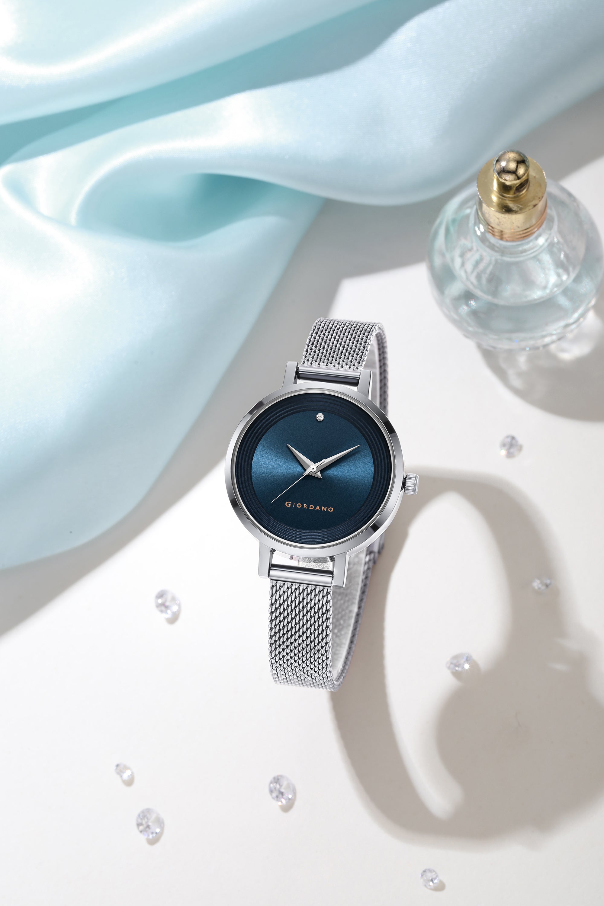 Giordano Fashionista Collection Stylish Analogue Watch for Women | Unique Design with Color Variant Mesh Metal strap | Ladies Wrist Watch to Compliment Your Look Ideal Gift for Women’s |Girls - GD4067-66