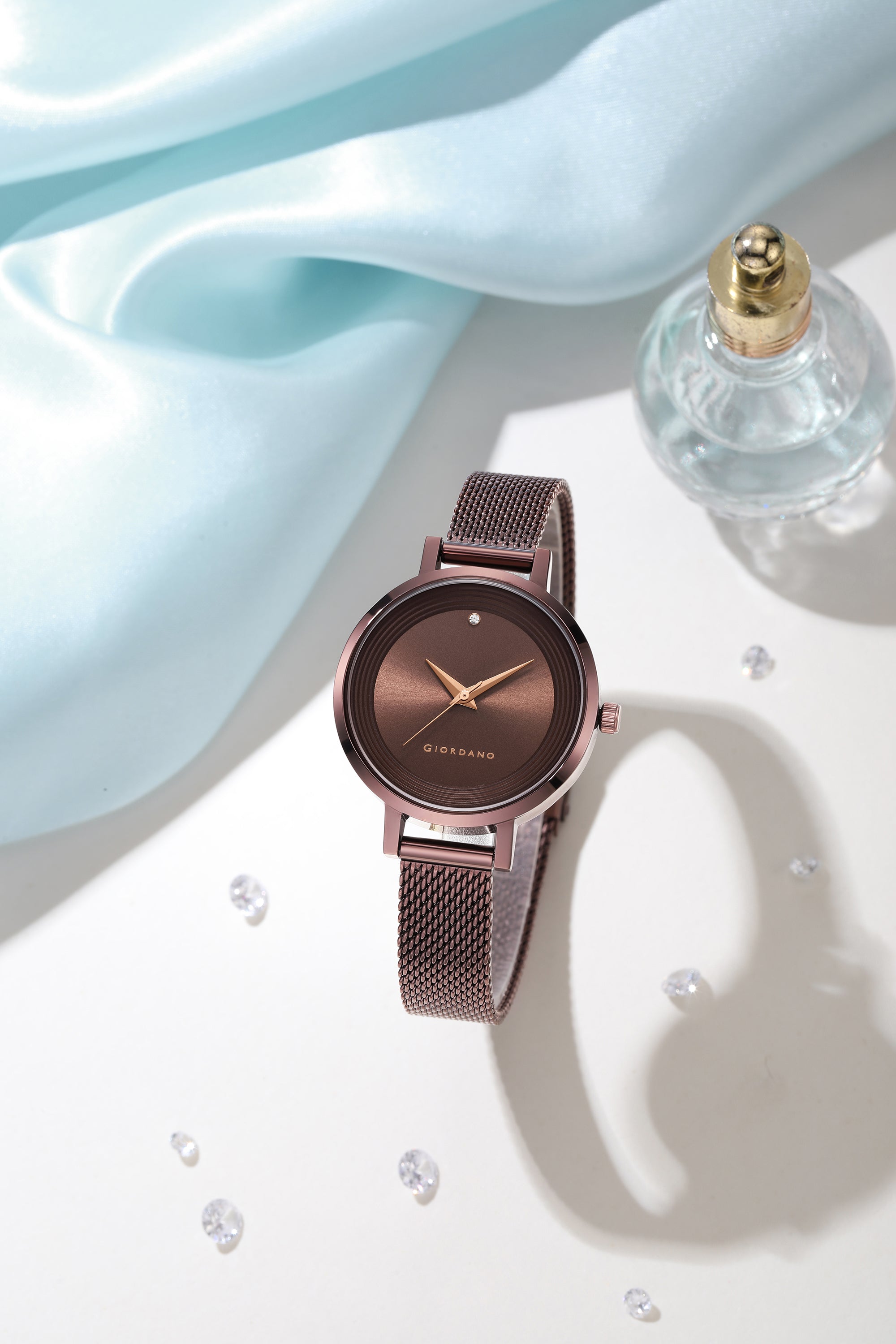 Giordano Fashionista Collection Stylish Analogue Watch for Women | Unique Design with Color Variant Mesh Metal strap | Ladies Wrist Watch to Compliment Your Look Ideal Gift for Women’s |Girls - GD4067-55