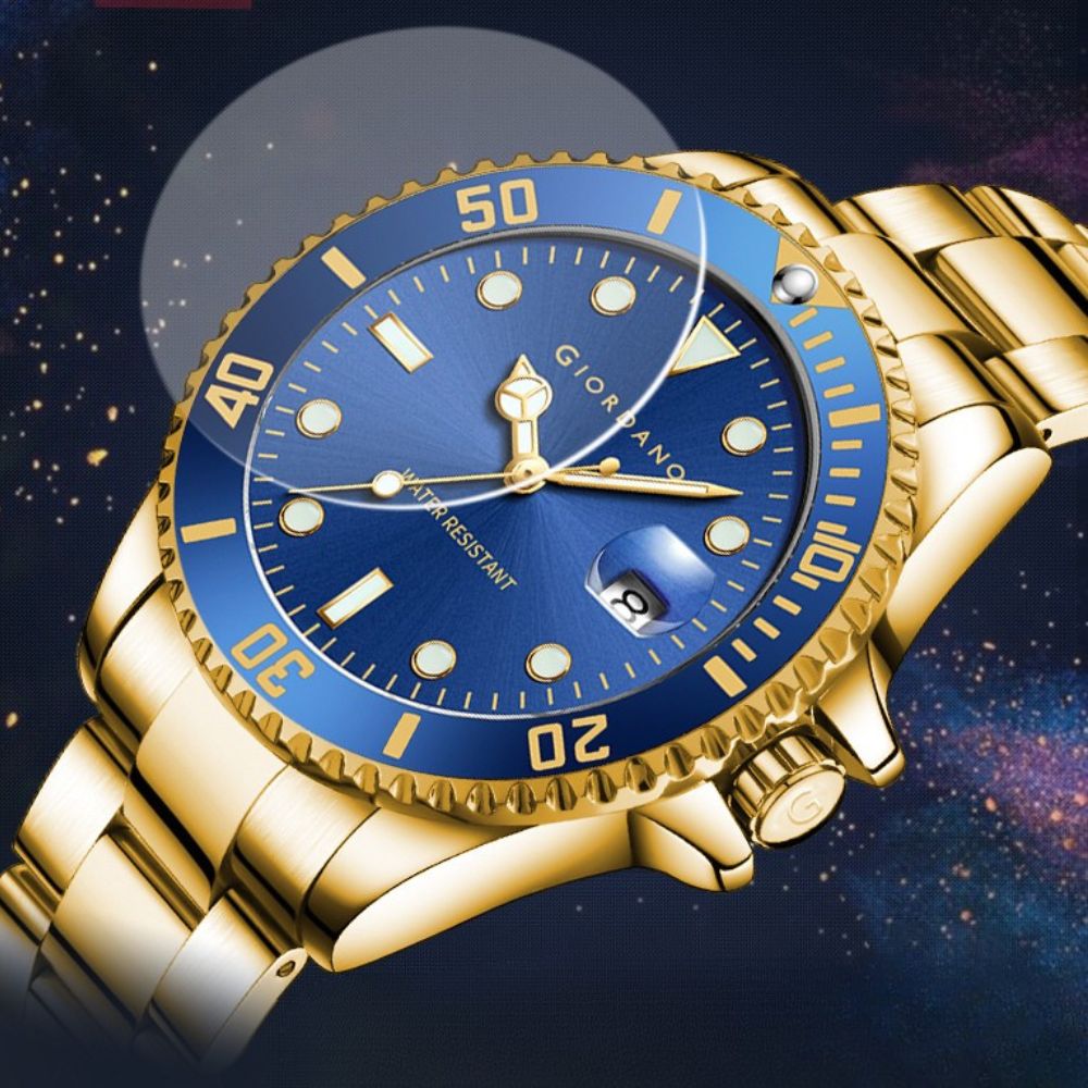 Giordano Premium Analog Watch for Men with Rotating Bezel, Stainless Steel Strap and Date Display | GZ-50006-66