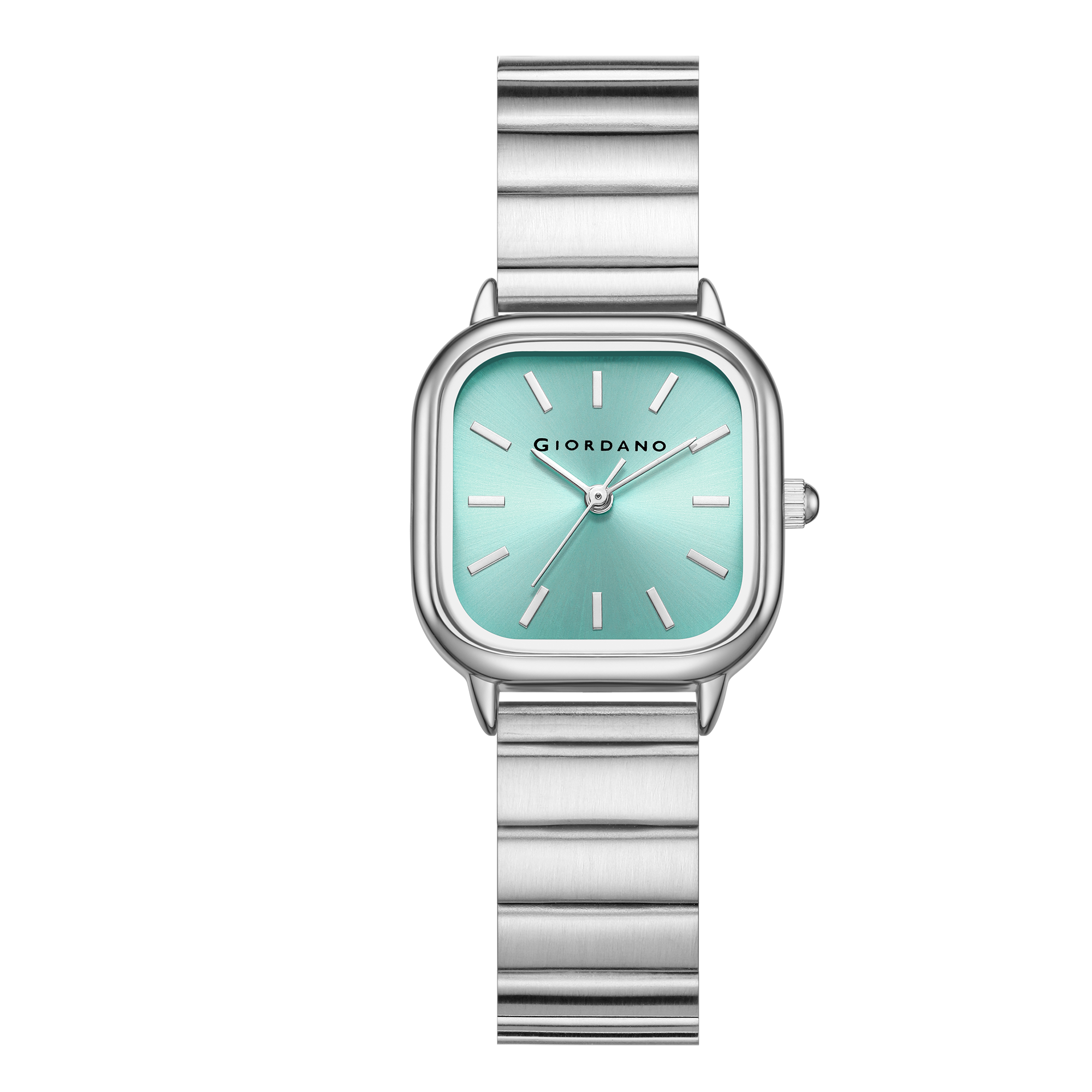 Giordano Classic Square Watch for Women – Polished Stainless Steel Strap, Minimalist Compact Design | GZ-60098-55