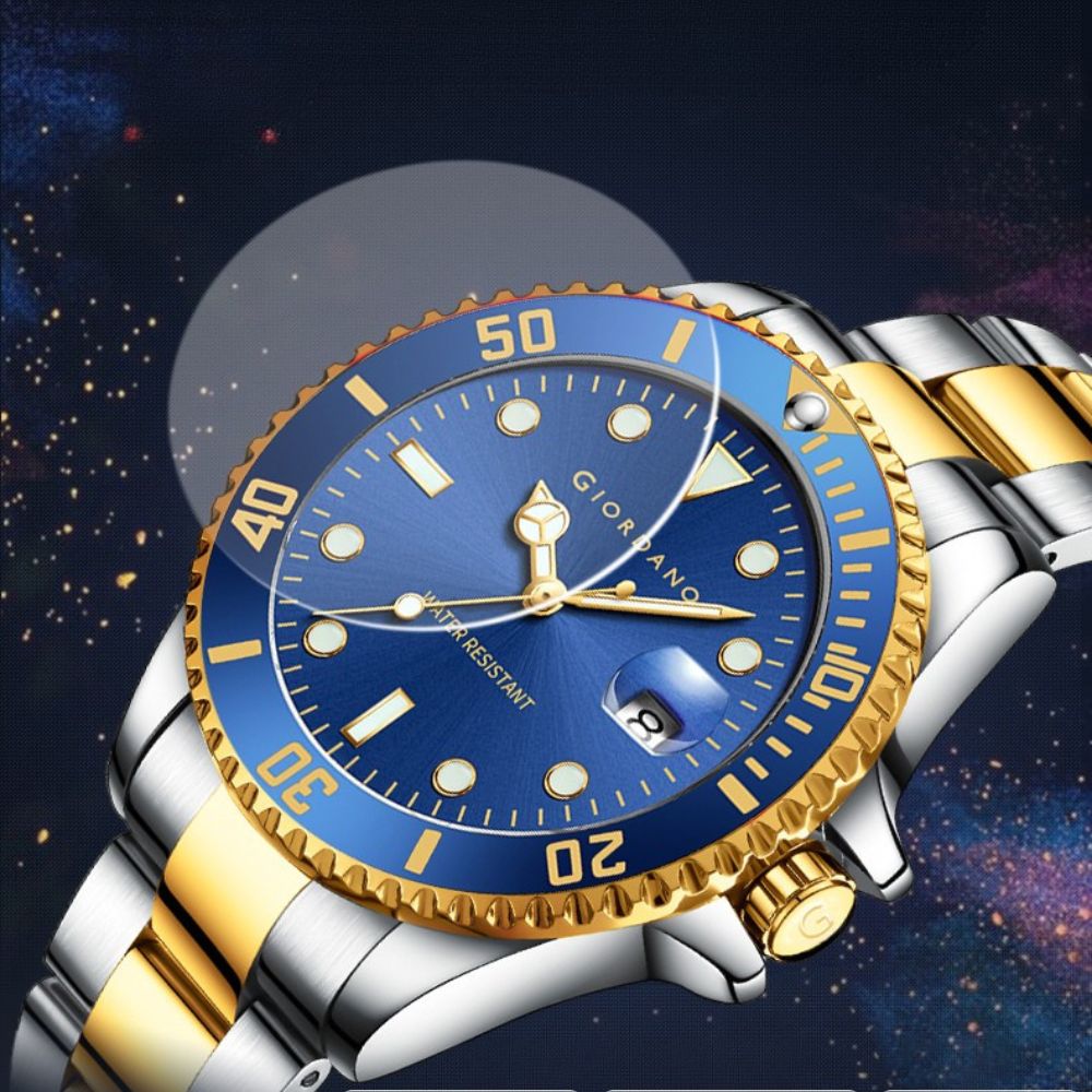 Giordano Premium Analog Watch for Men with Rotating Bezel, Stainless Steel Strap and Date Display | GZ-50006-88