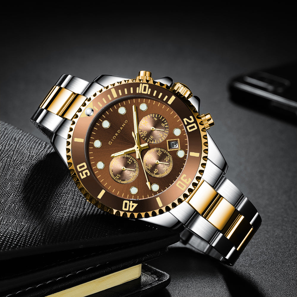 Giordano Multi-Function Analog Wrist Watch for Men Water Resistant with Classy Dial and Strap|Compliment Your Look|Ideal Gift for|Men's|Boy | GZ-50085-77