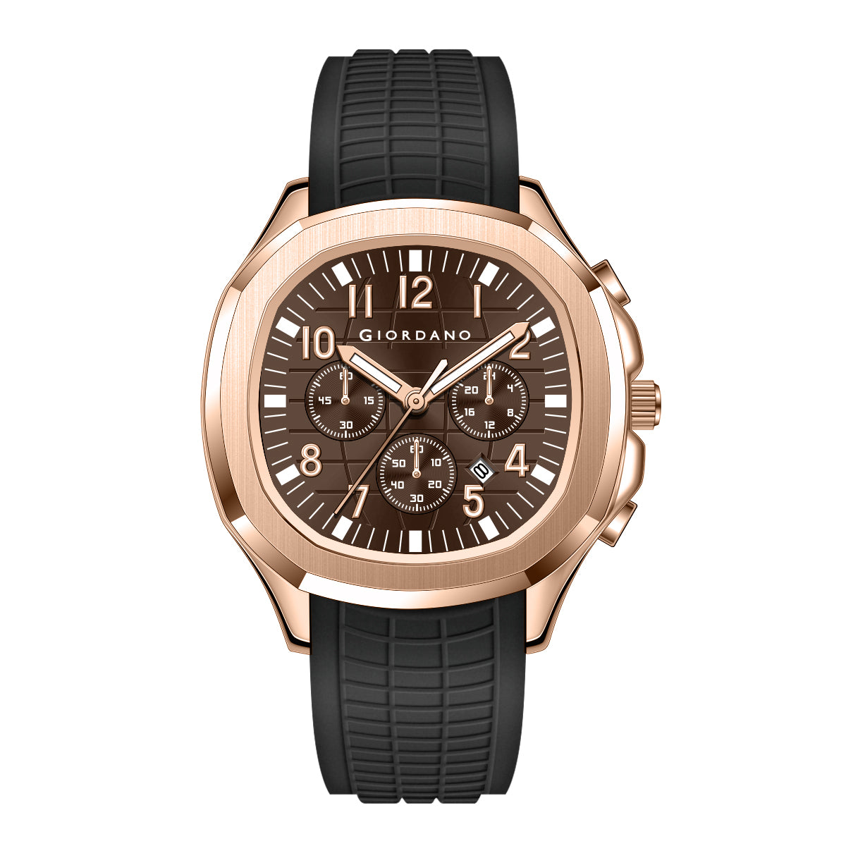 Giordano Precision and Comfort Multi Function Watch for Men with Textured Dial & Trendy Silicone Band | GZ-50143-05
