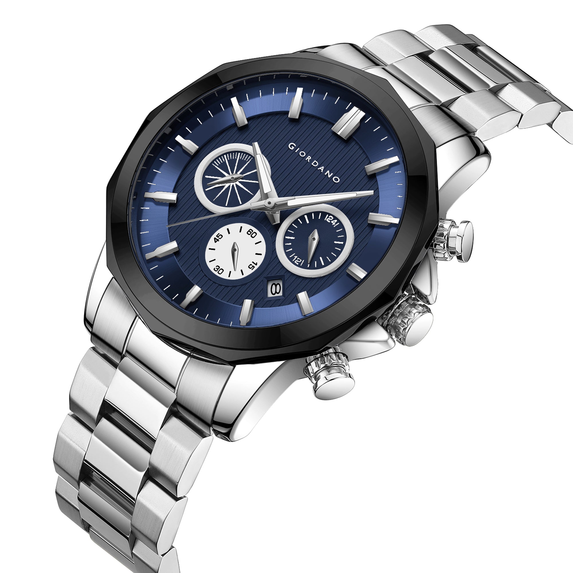 Giordano Analog Wrist Watch for Men Stylish Metal Strap with Water Resistant Multifunction Mechanism Watch GZ-50036-11