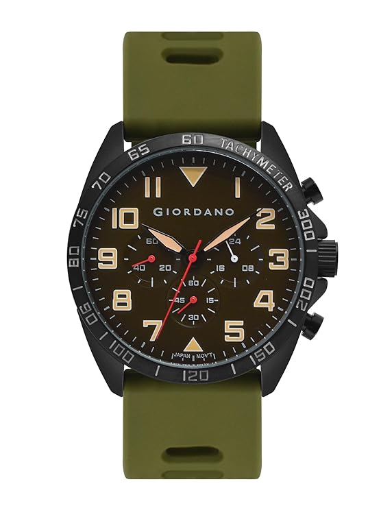 Giordano Multi Function - Performance Sport Watch for Men with Stopwatch Function & Silicon Strap | GZ-50092-03
