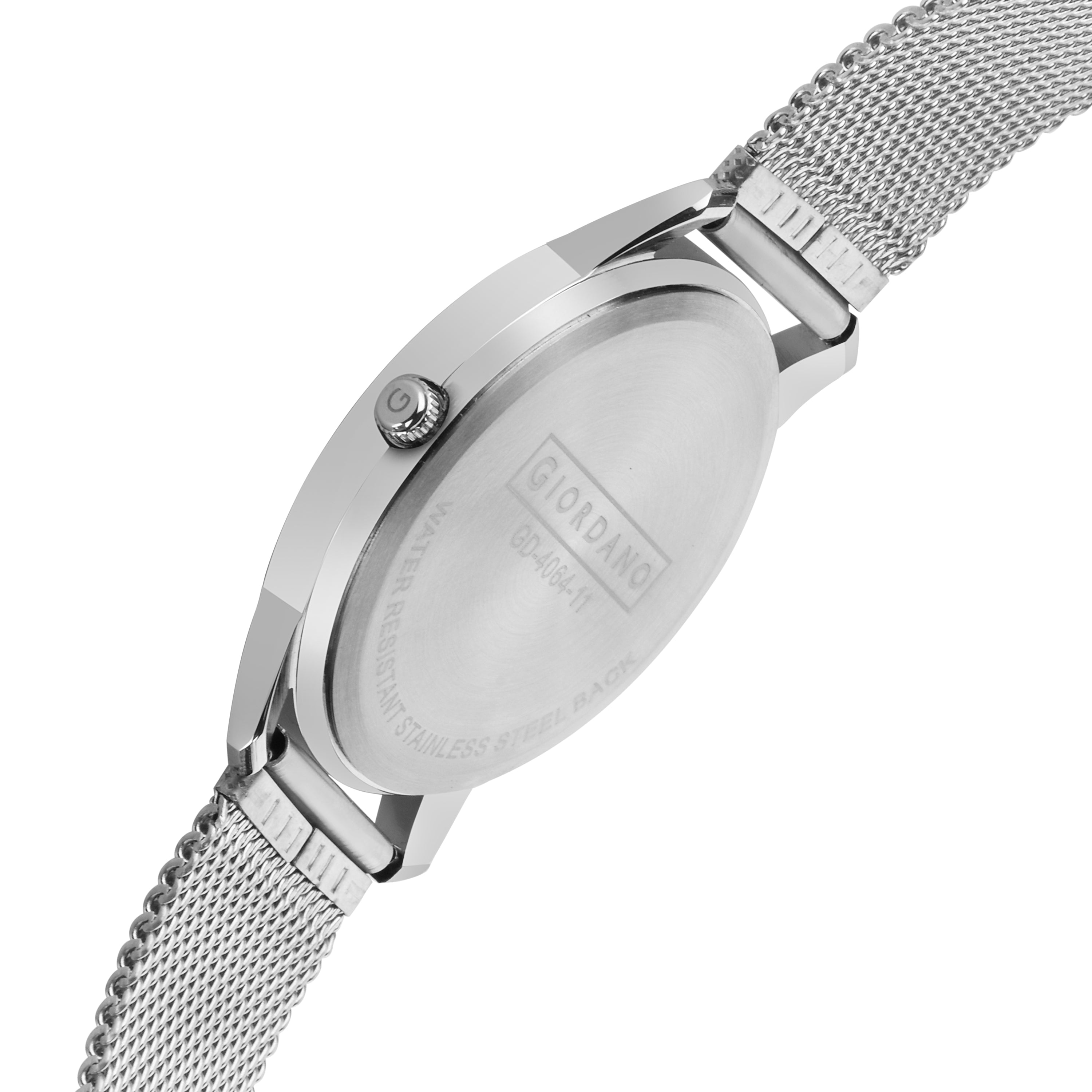 Giordano Slim Watch Collection Analog Watch for Men & Boys | Mesh Metal Band with Stainless Steel Case Round Shape Water Resistant Wrist Watch - GD-4064-11