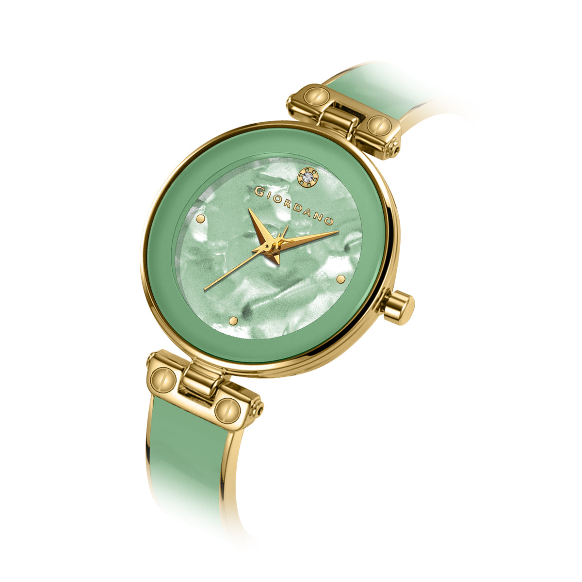 Giordano Designer Analog Watch for Women – Glossy Round Dial & Bracelet Style Stainless Steel Strap | GZ-60099-66