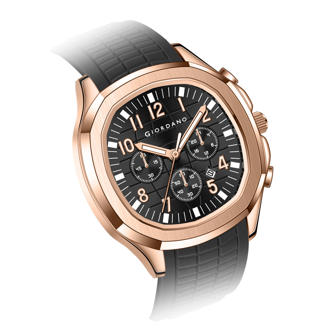 Giordano Precision and Comfort Multi Function Watch for Men with Textured Dial & Trendy Silicone Band | GZ-50143-02