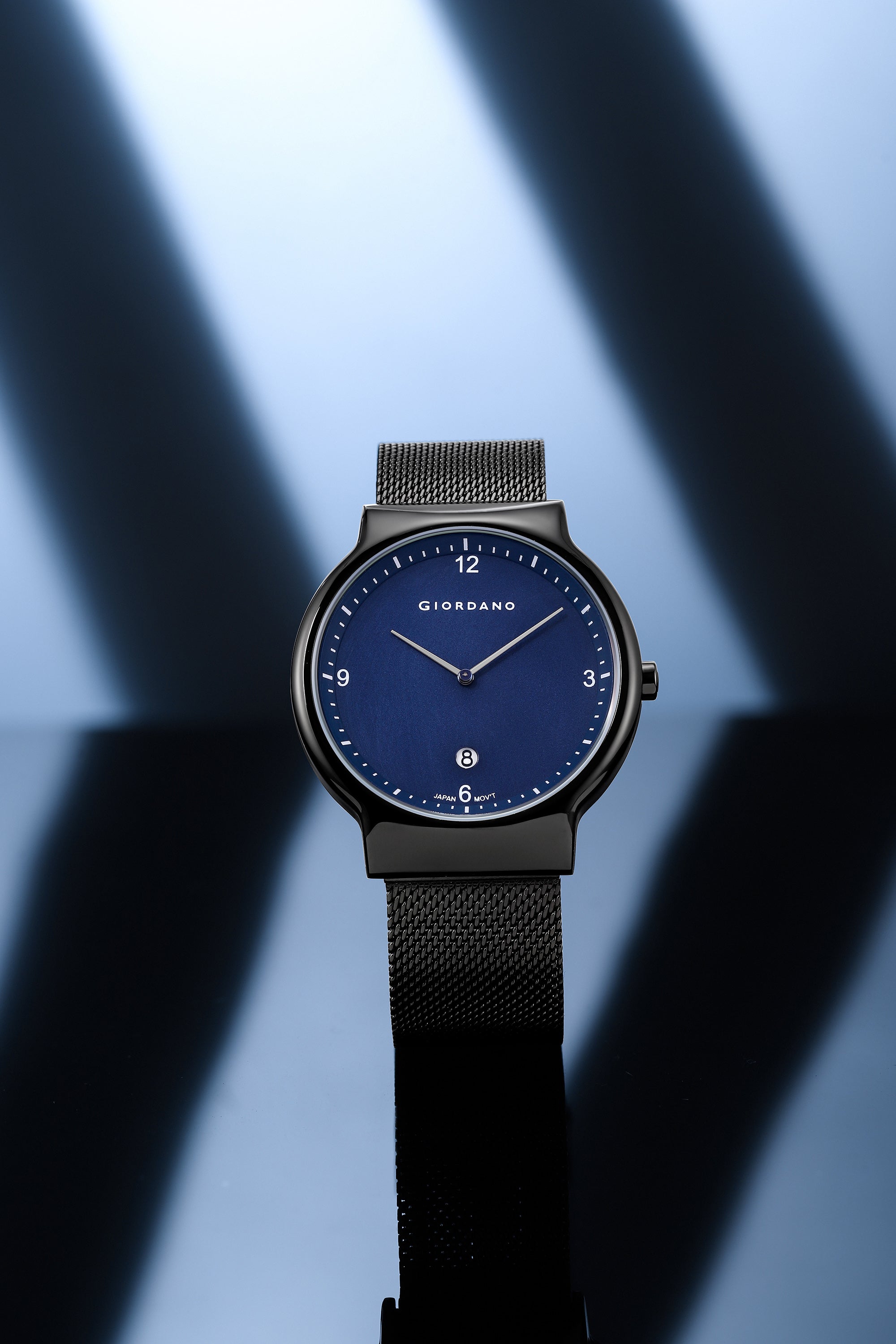 Giordano Analog Casual Round dial Wrist Watch for Men with mesh Metal Strap and Date Window | GZ-50057-22