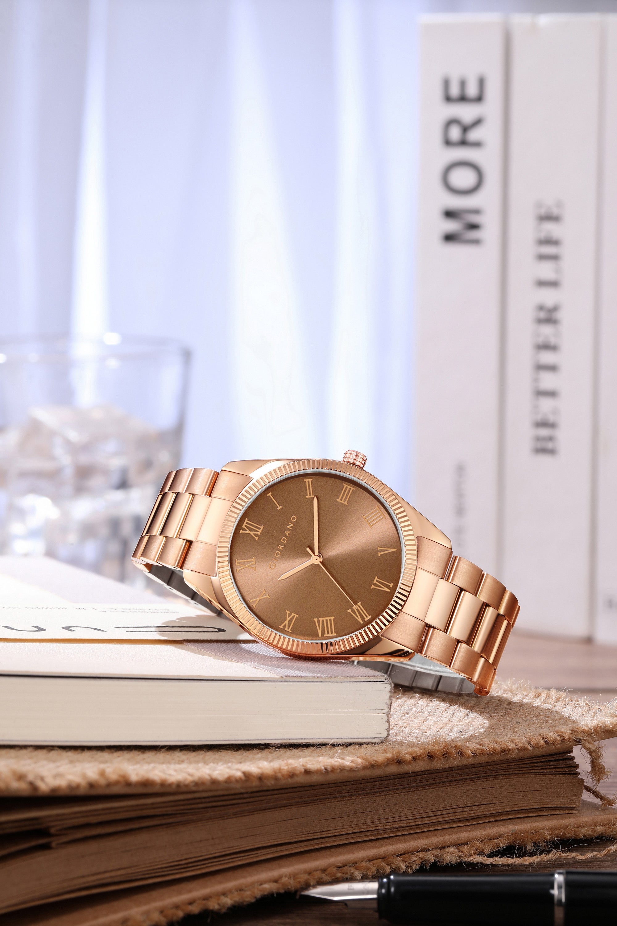 Giordano Analog Wrist Watch for Men Stylish Metal Strap with Water Resistant 3 Hand Mechanism for Men and Boys to Compliment Your Look/Ideal Gift for Male - GZ-50112-GZ-50112-44