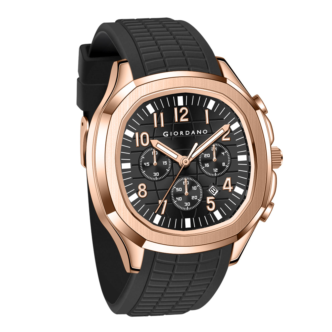 Giordano Precision and Comfort Multi Function Watch for Men with Textured Dial & Trendy Silicone Band | GZ-50143-02
