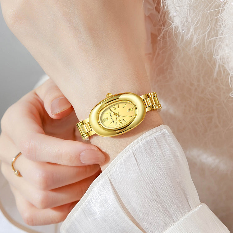 Giordano Oval Shape Dial Watch for Women – Elegant Roman Numerals, Stainless Steel Strap, Sleek Analog Design | GZ-60115-33