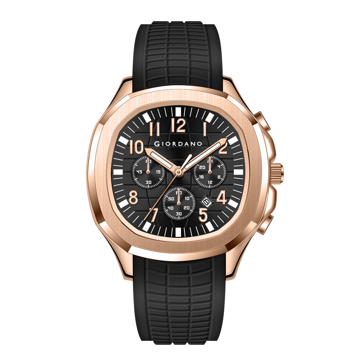Giordano Precision and Comfort Multi Function Watch for Men with Textured Dial & Trendy Silicone Band | GZ-50143-02