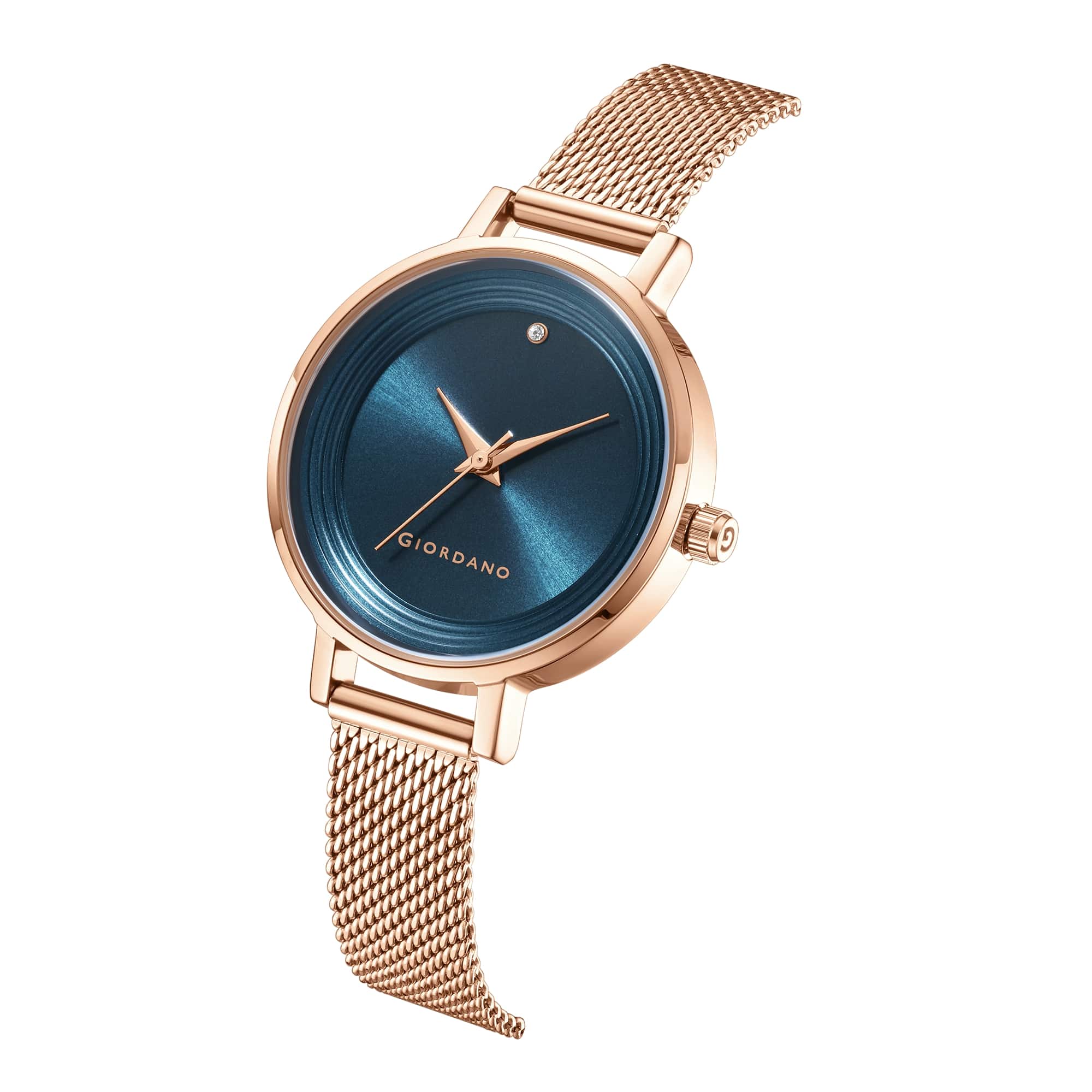 Giordano Fashionista Collection Stylish Analogue Watch for Women | Unique Design with Color Variant Mesh Metal strap | Ladies Wrist Watch to Compliment Your Look Ideal Gift for Women’s |Girls - GD4067-44