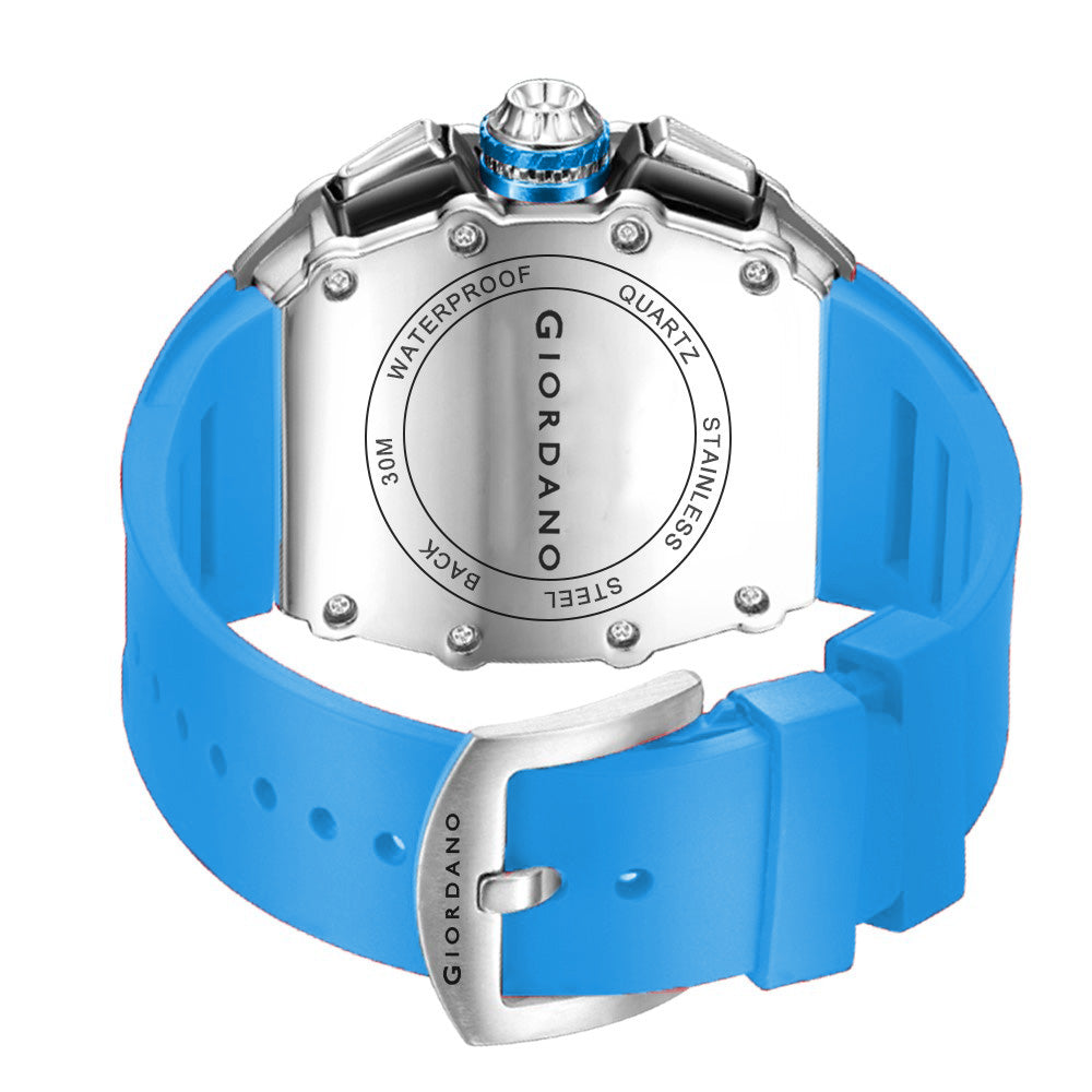 Giordano Multifunction Watch for Men with Day, Date, and 24-Hour Sub-Dial, Water Resistant Square Dial Unique Design | GZ-50144-04