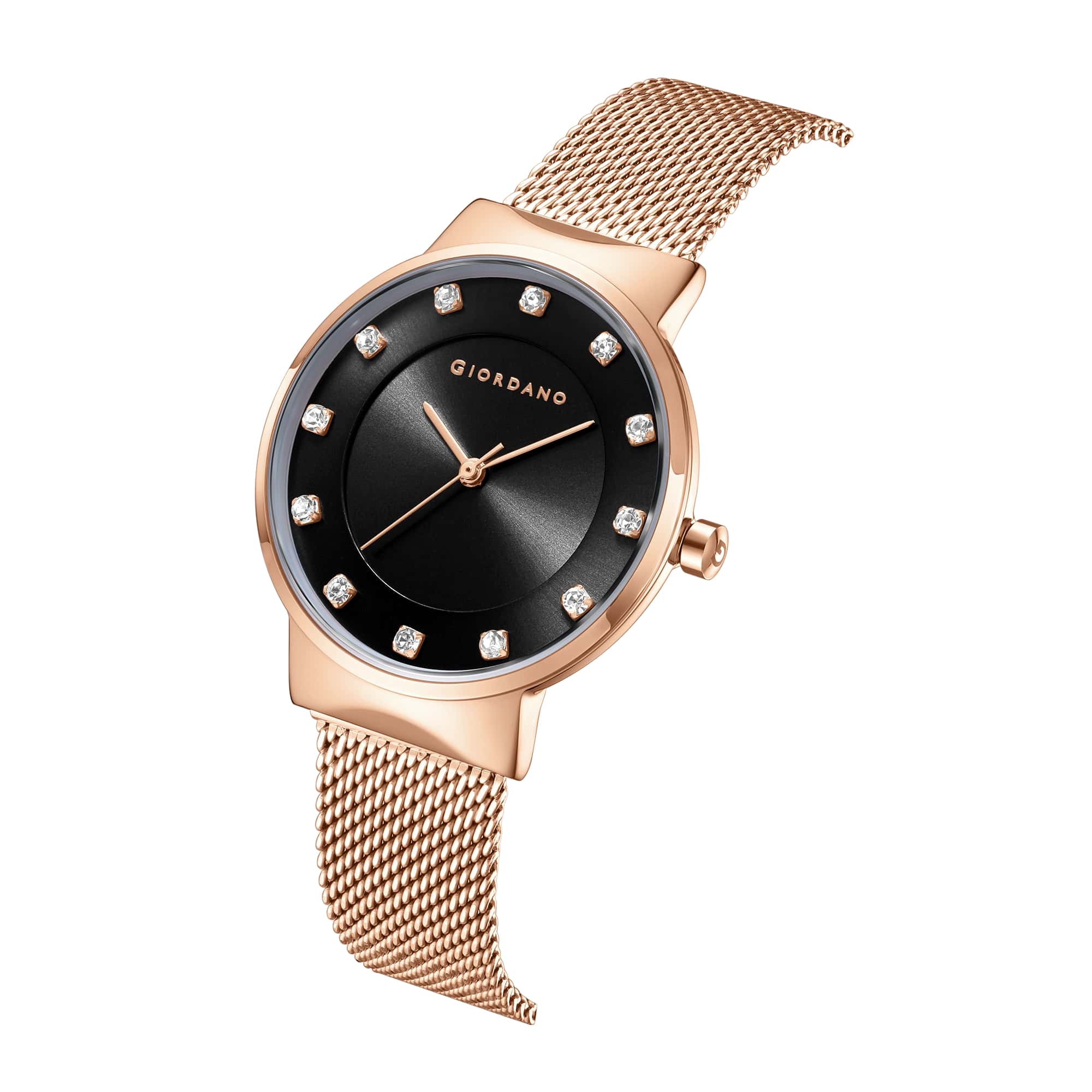 Giordano Analog Stylish Watch for Women | Water Resistant Simple and Fashion Watch Round Shape with Stainless Steel Case Wrist Watch for Ladies & Girls | Ideal Gift for Female - A2062-11