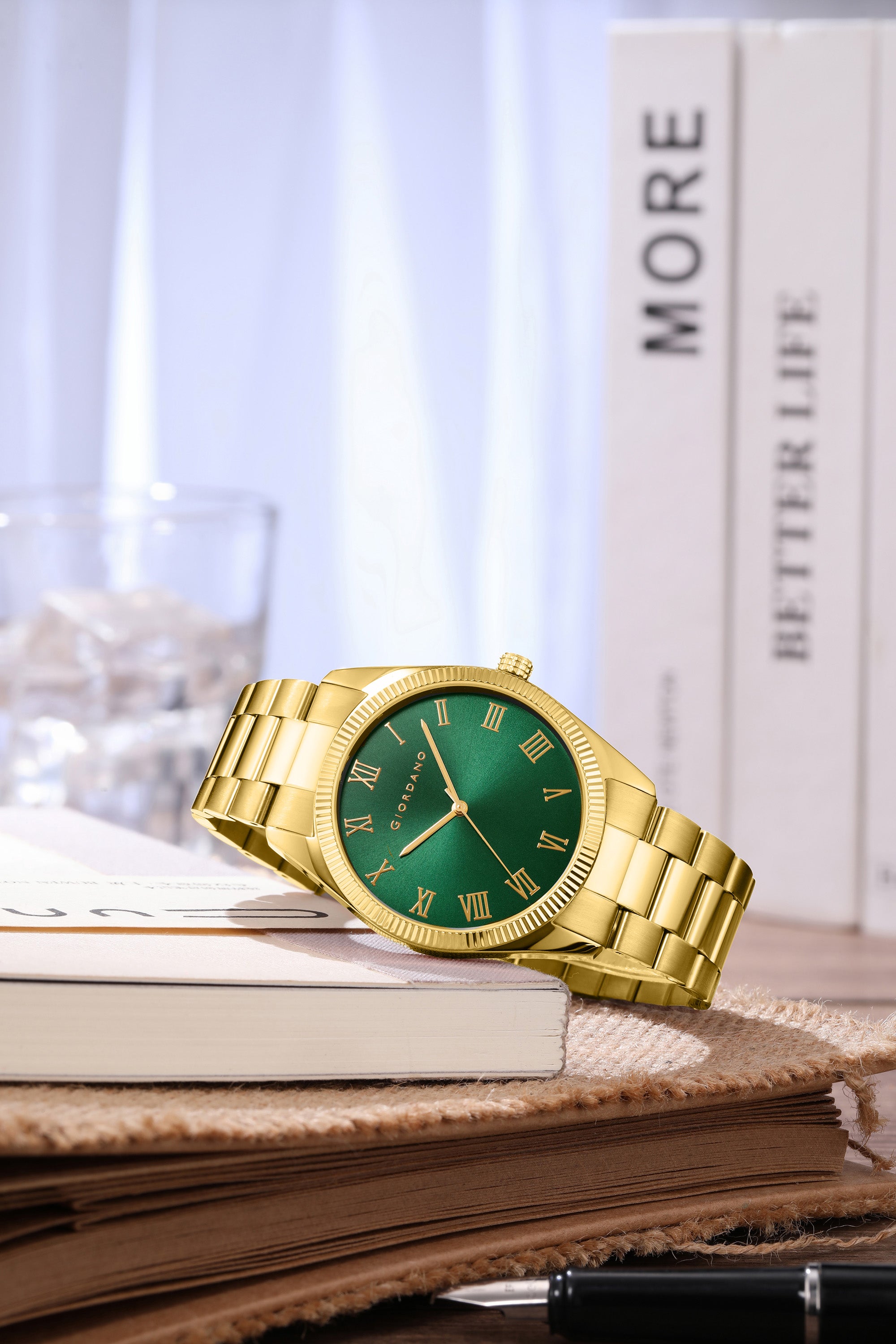 Giordano Analog Wrist Watch for Men Stylish Metal Strap with Water Resistant 3 Hand Mechanism for Men and Boys to Compliment Your Look/Ideal Gift for Male - GZ-50112-GZ-50112-33