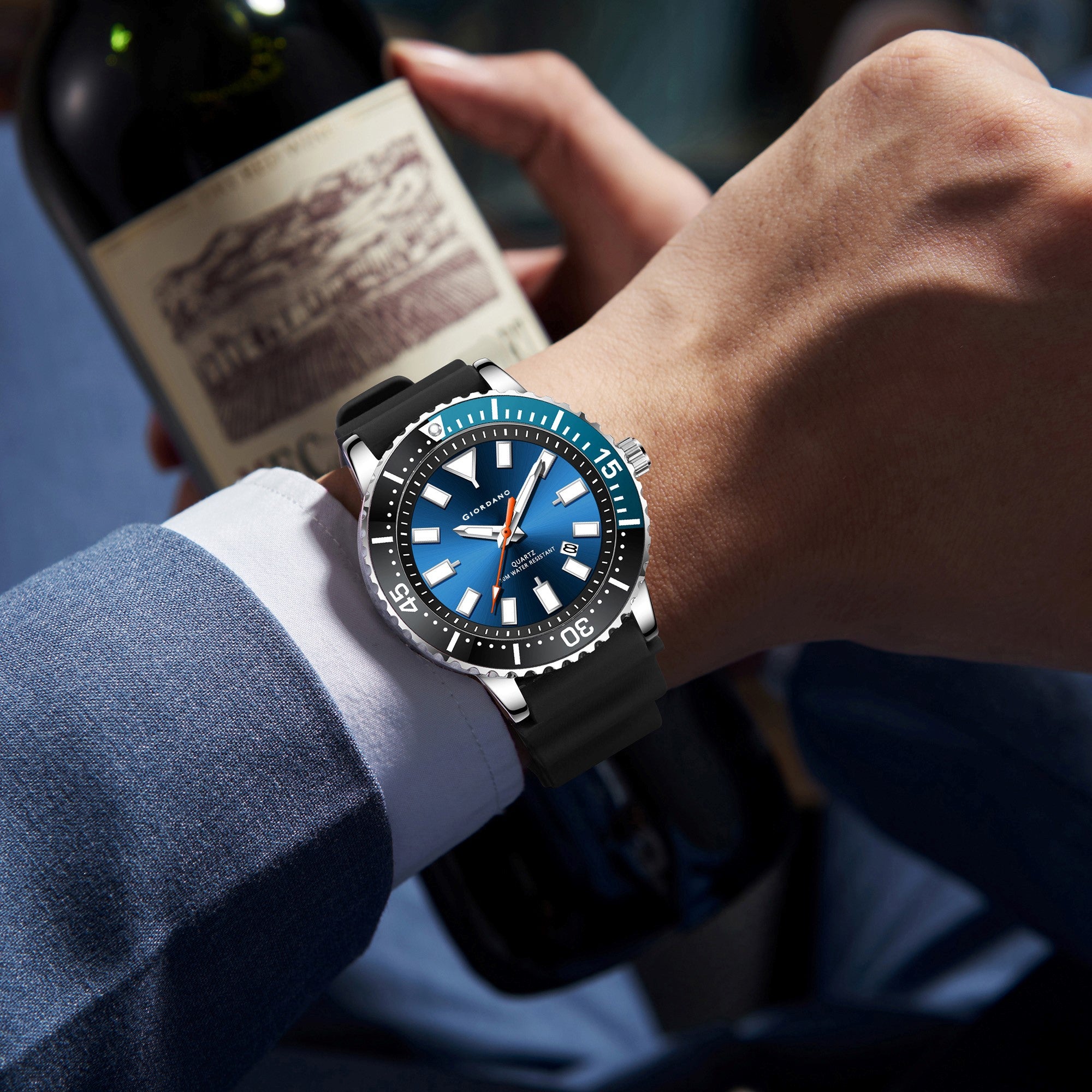 Giordano Analog Wrist Watch for Men Stylish Silicon Strap with Water Resistant 3 Hand Mechanism for Men and Boys to Compliment Your Look/Ideal Gift for Male | GZ-50103-04