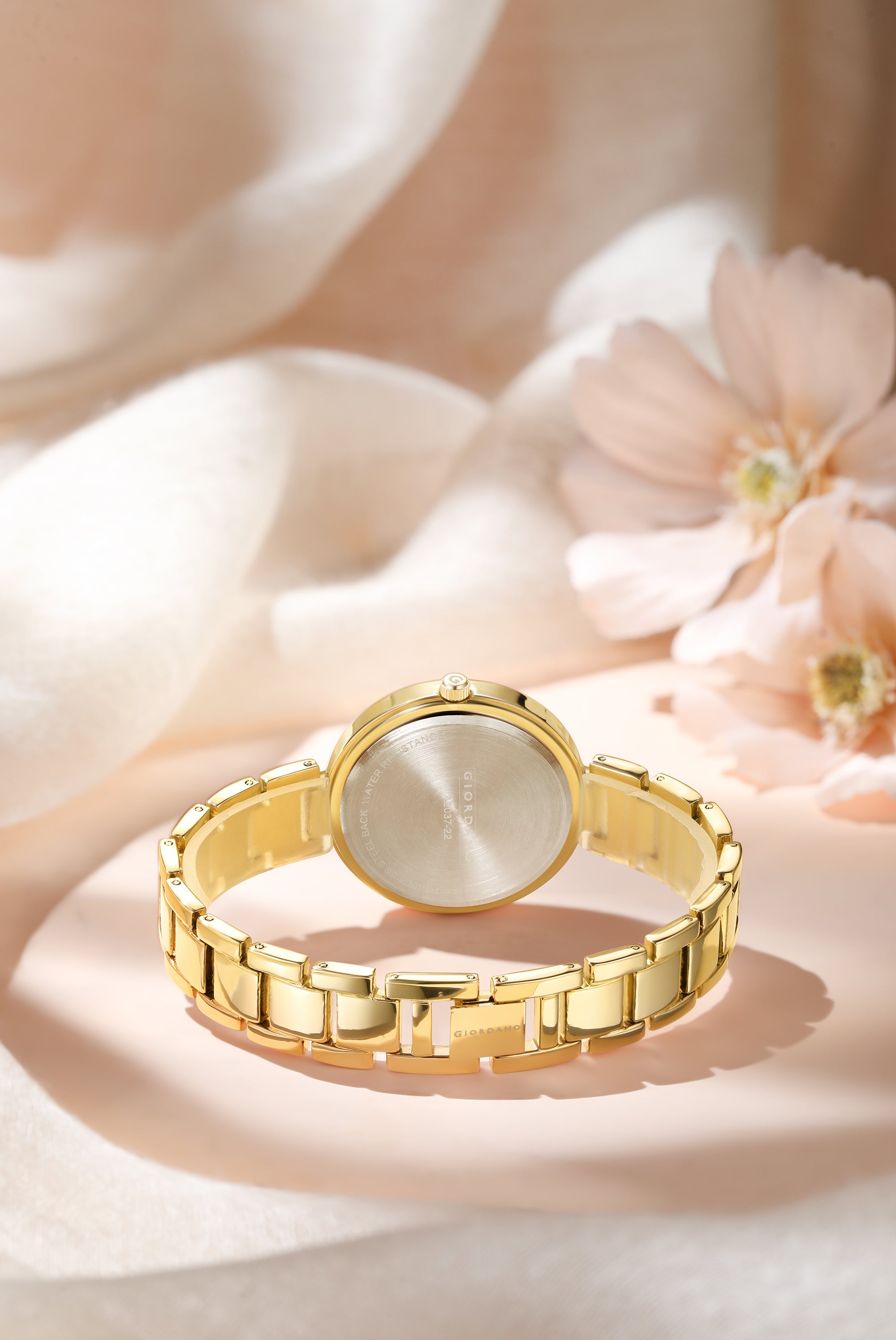 Giordano Eleganza Collection Analog Watch for Women with Crystal-Studded Strap & Diamond Indices-A2037-22