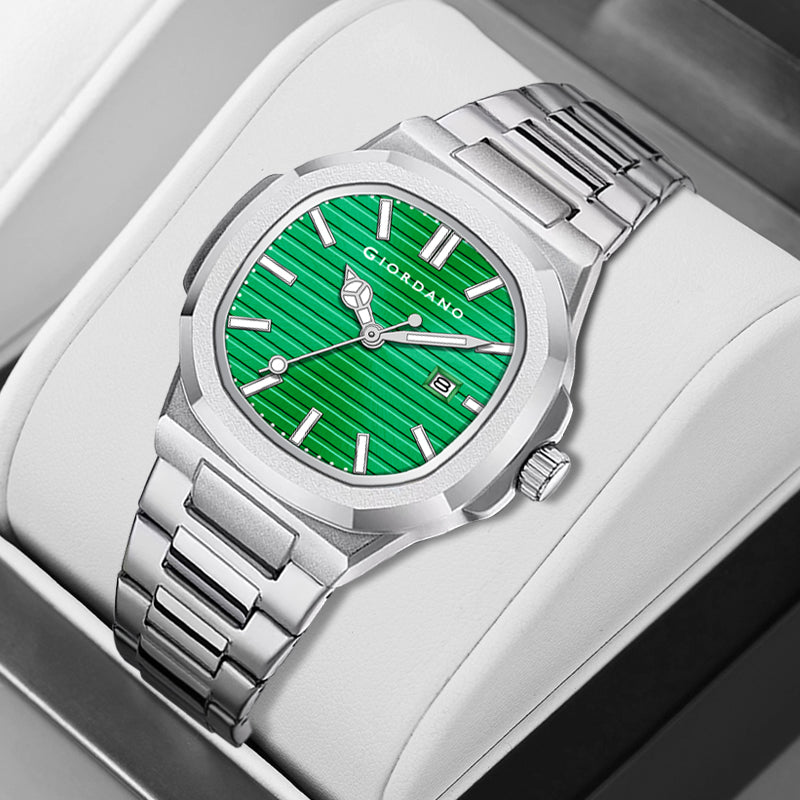 Giordano Analog Watch for Men – Textured Dial, Stainless Steel Strap, Date Display, Quartz Movement, Water Resistant | GZ-50134-44