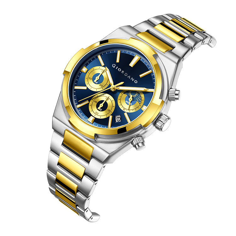 Giordano Luxury multifunctional Watch for Men with round dial, date display and Stainless Steel Strap | GZ-50152-66