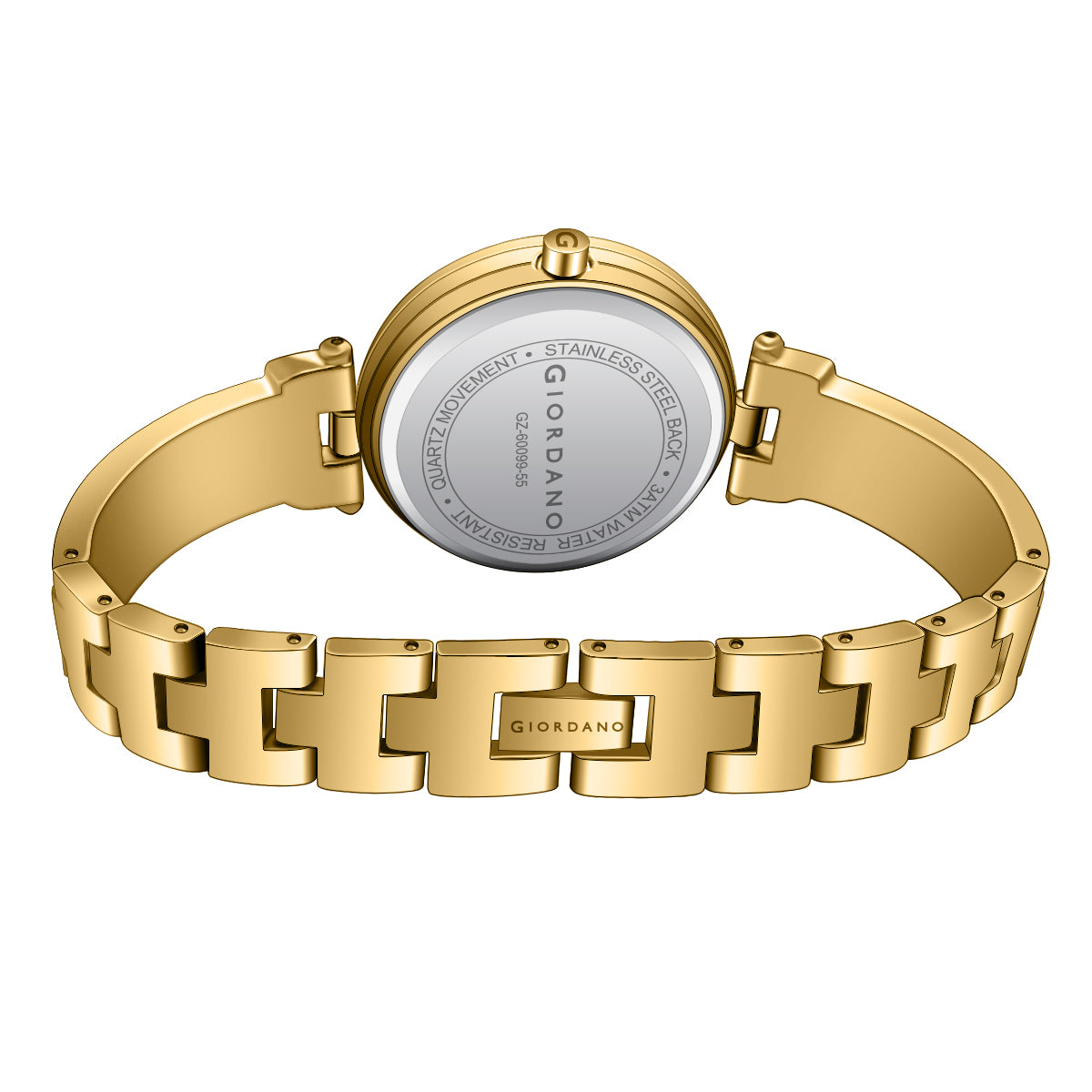 Giordano Designer Analog Watch for Women – Glossy Round Dial & Bracelet Style Stainless Steel Strap | GZ-60099-55