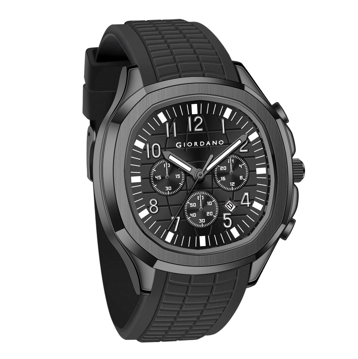 Giordano Precision and Comfort Multi Function Watch for Men with Textured Dial & Trendy Silicone Band | GZ-50143-01
